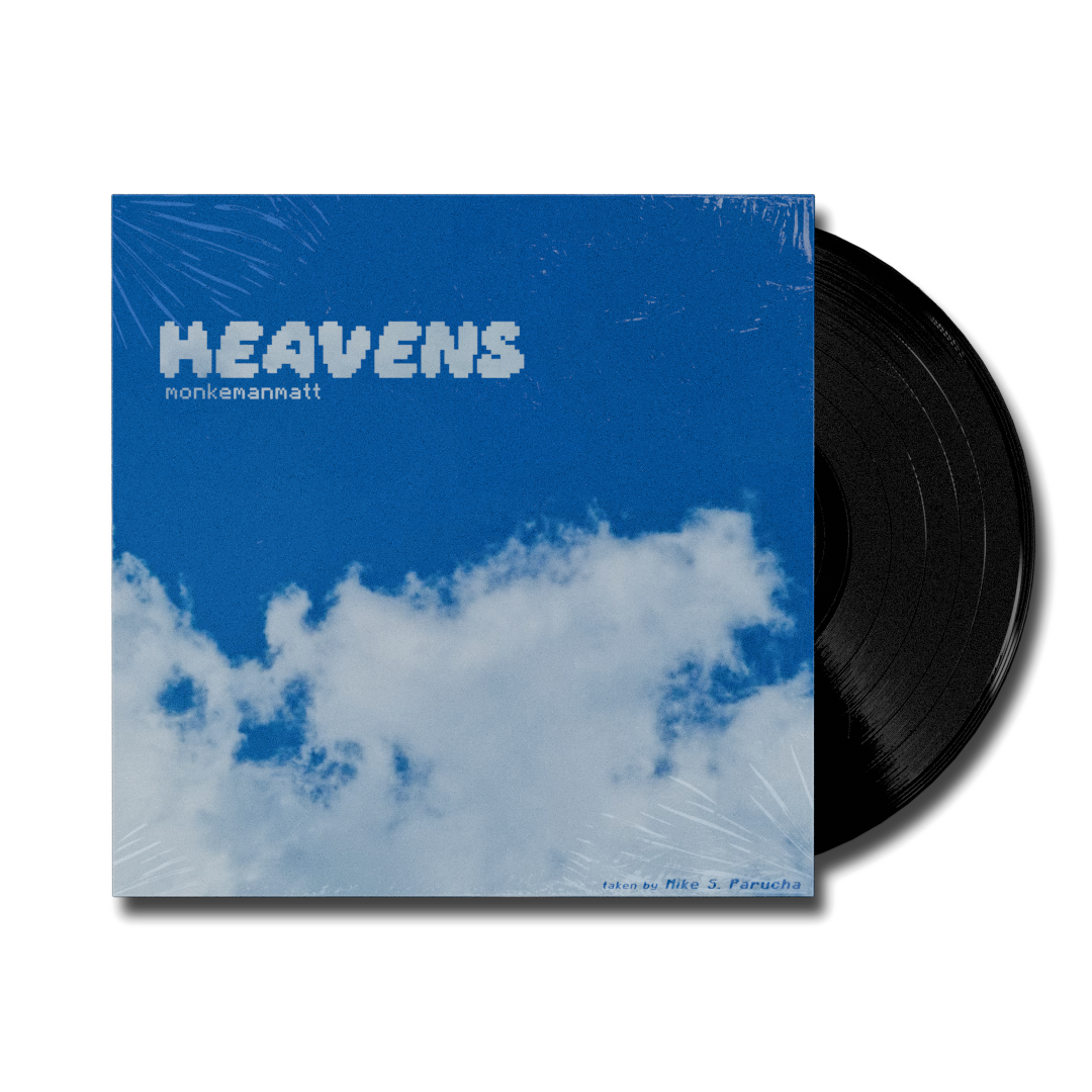 3d vinyl record with album cover of "God's will" by monkemanmatt