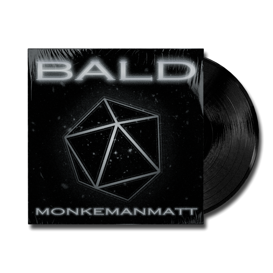 3d vinyl record with album cover of "God's will" by monkemanmatt