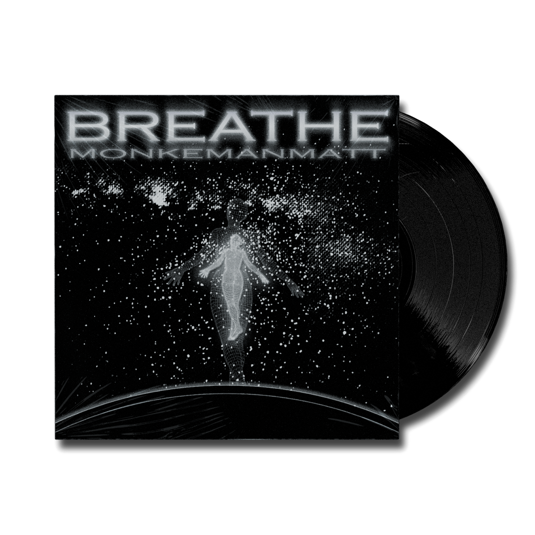 3d vinyl record with album cover of "God's will" by monkemanmatt
