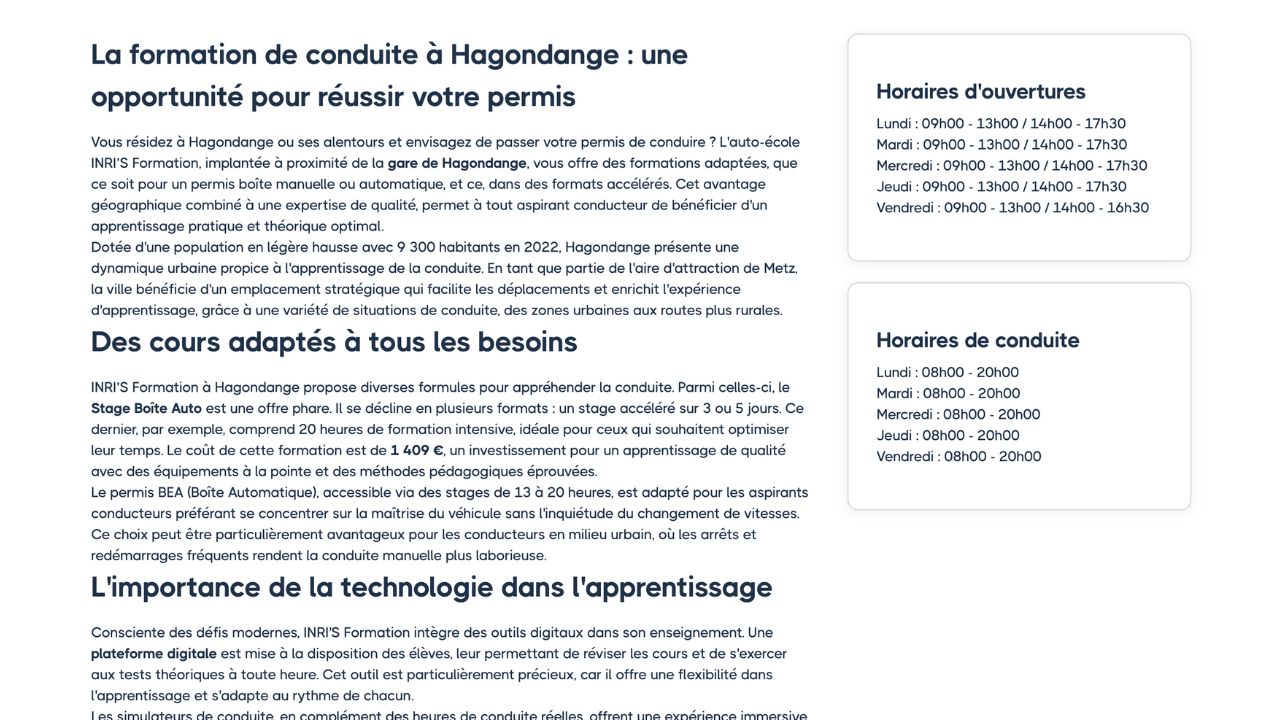 Création de site