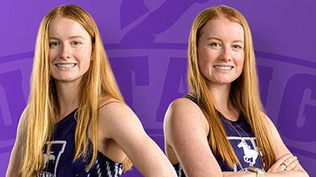 Two athletic students posing for a photo.