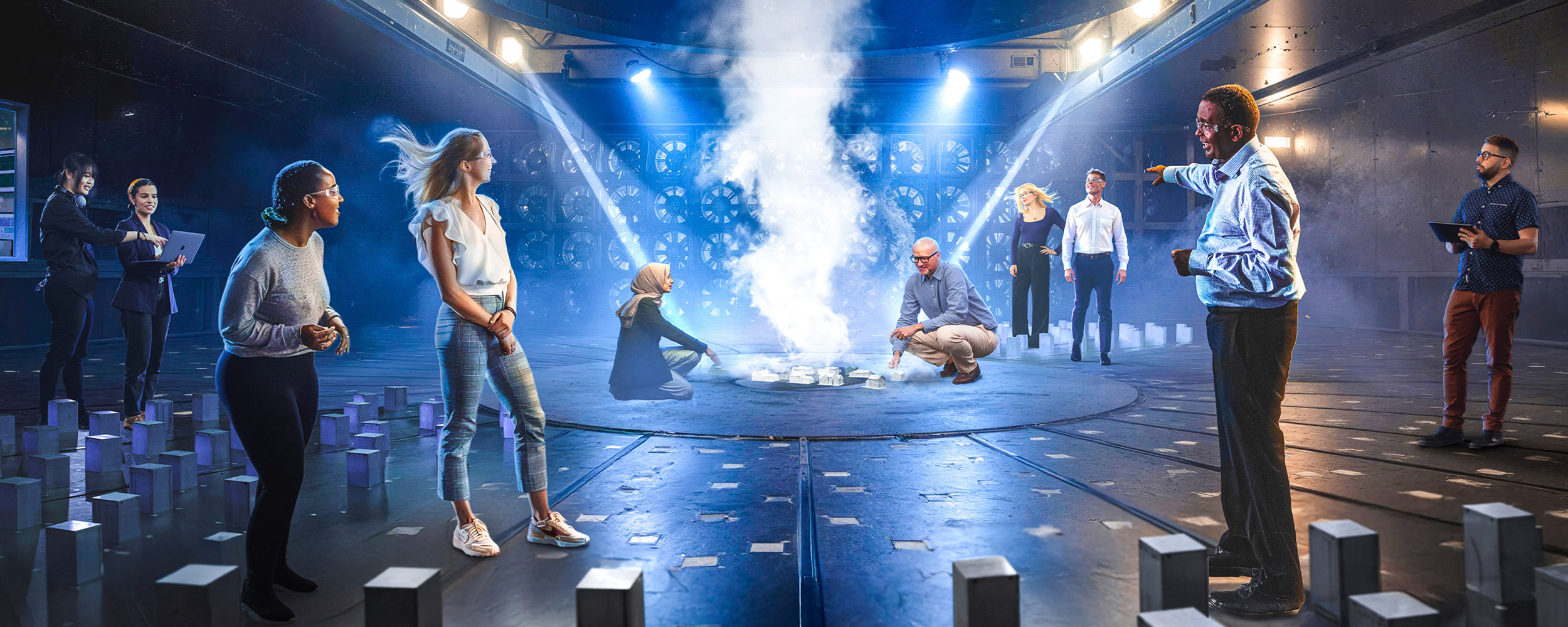 Faculty and students at Western's WindEEE Dome.