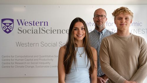 USRI researchers in front of western faculty of social science