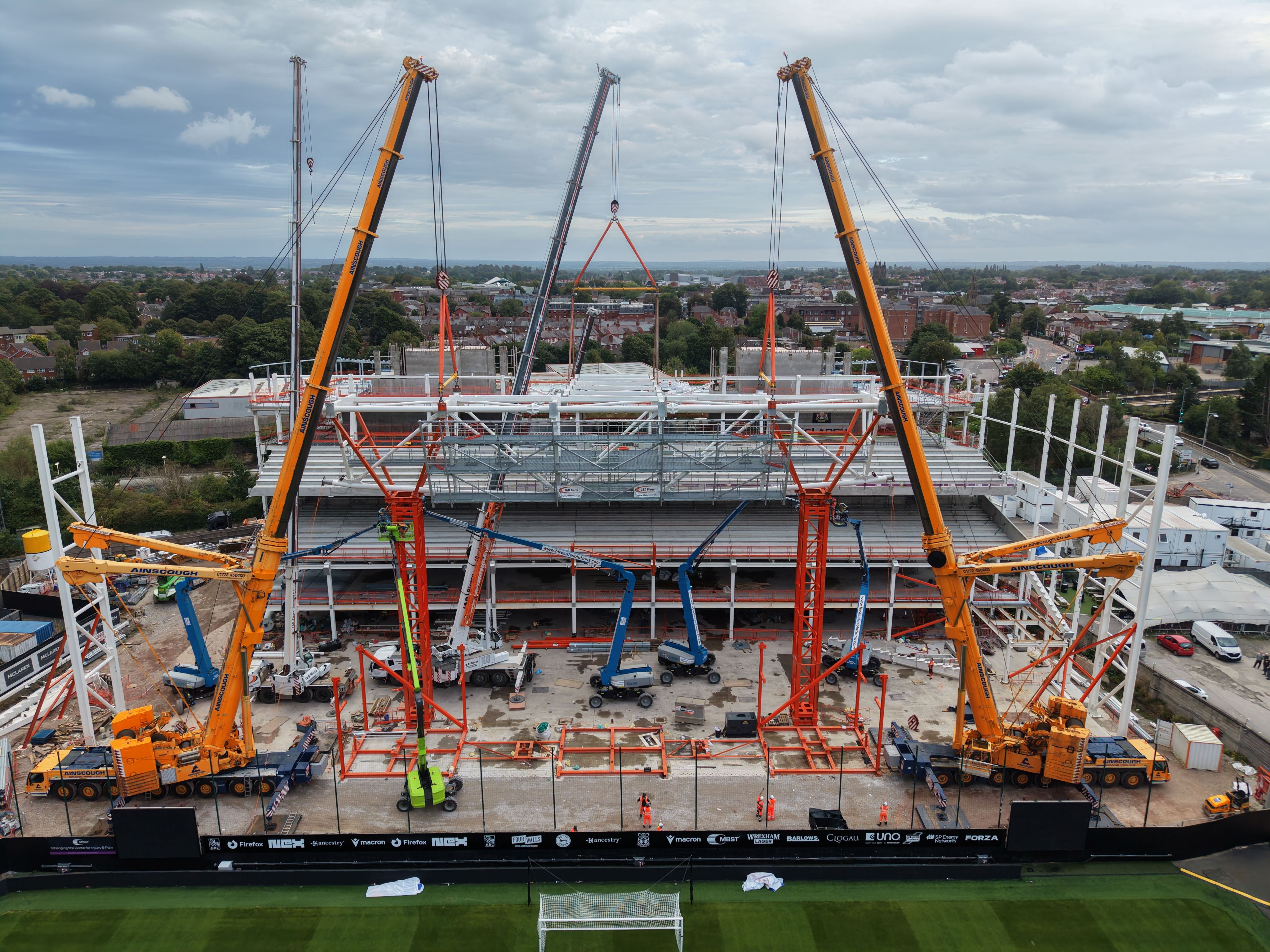 Steelwork reaches landmark milestone on Wrexham AFC's new Kop Stand