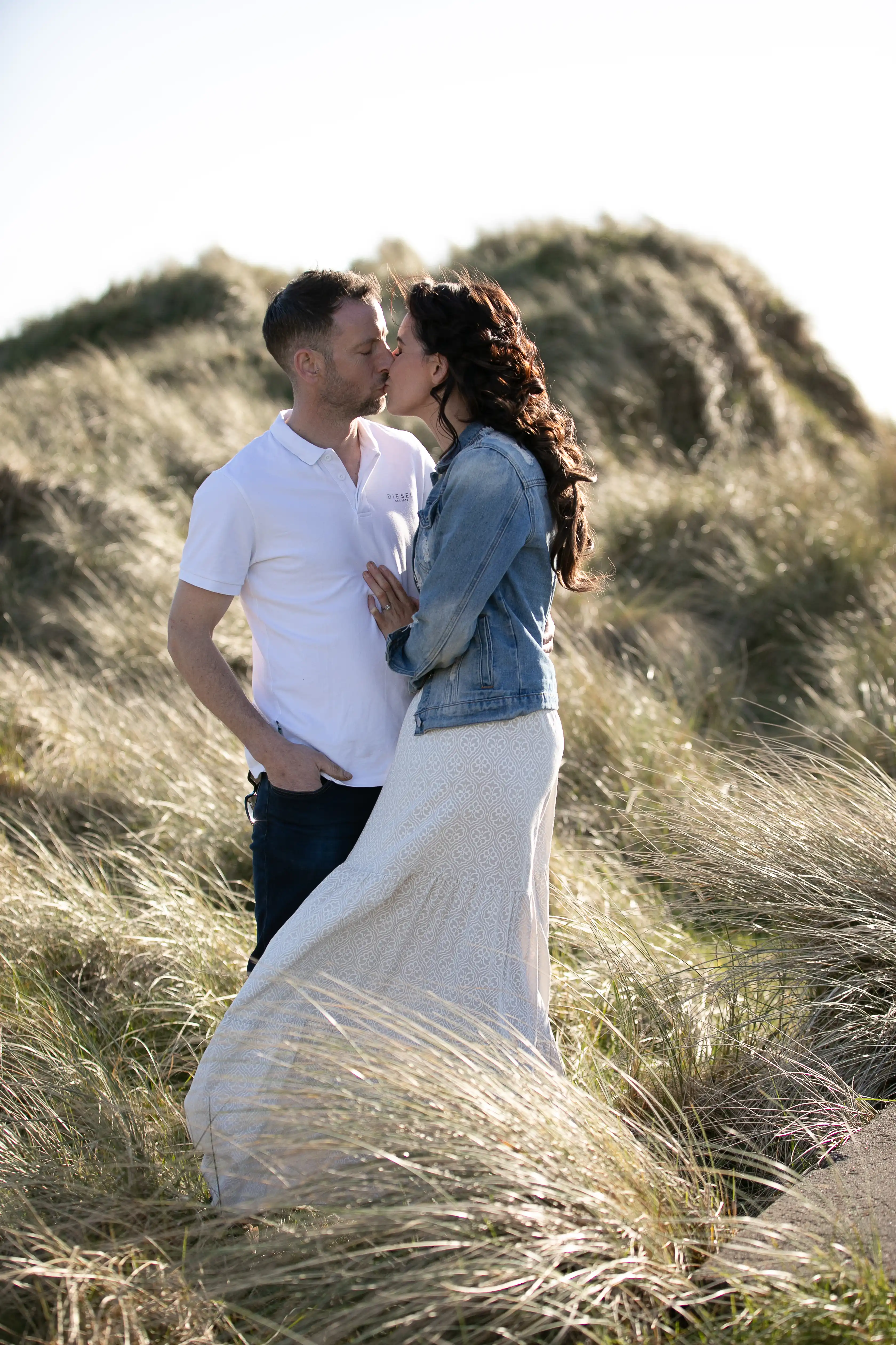 Couple kissing on beach