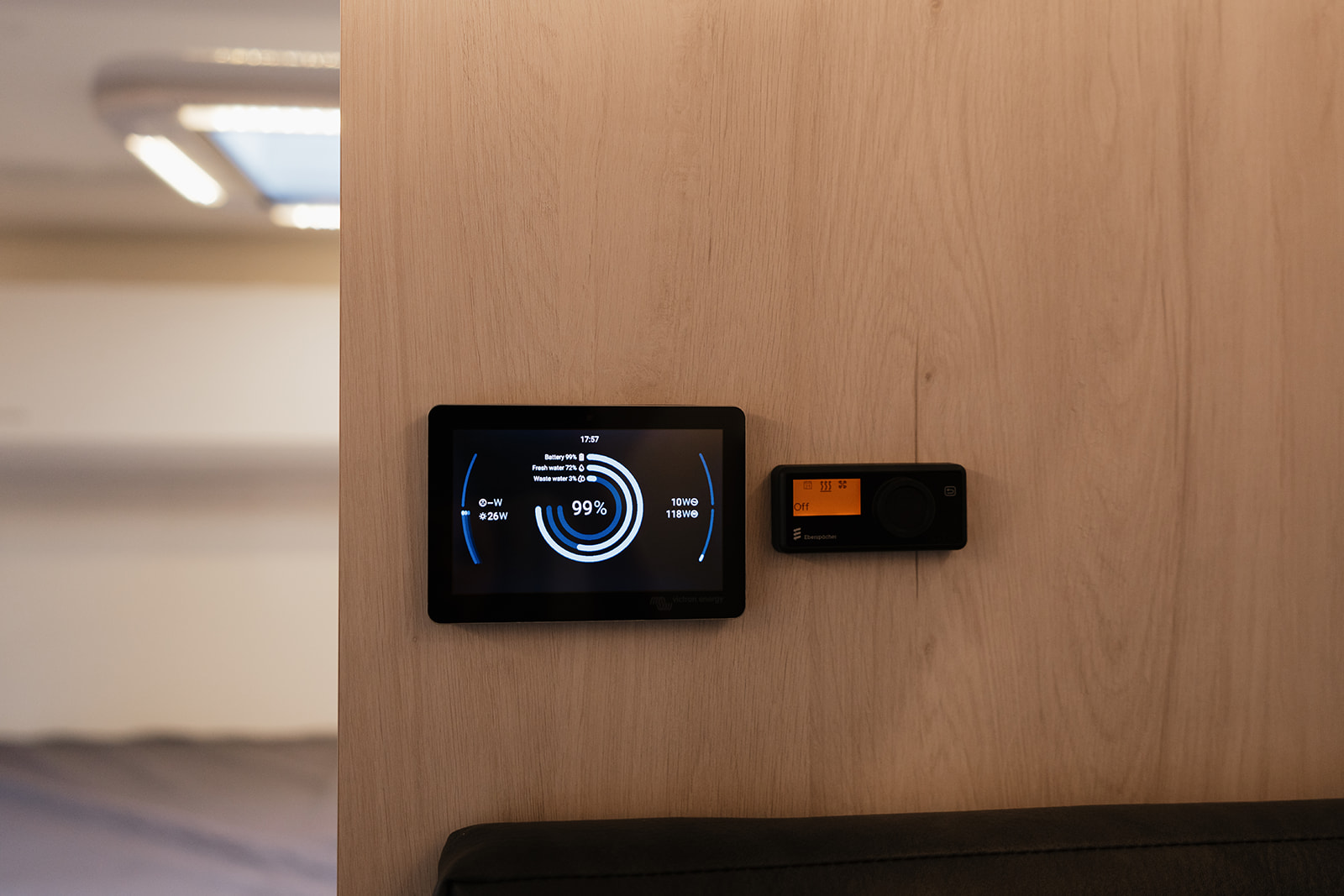 Victron Cerbo GX touchscreen inside the AEONrv