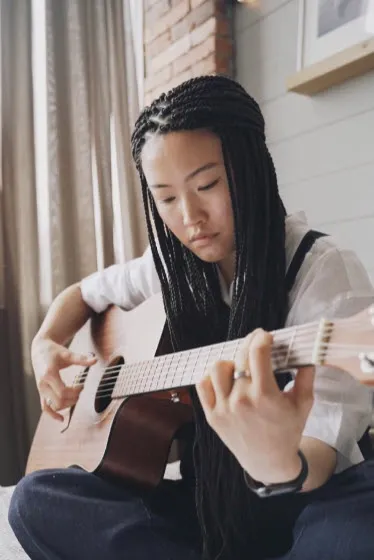 woman playing