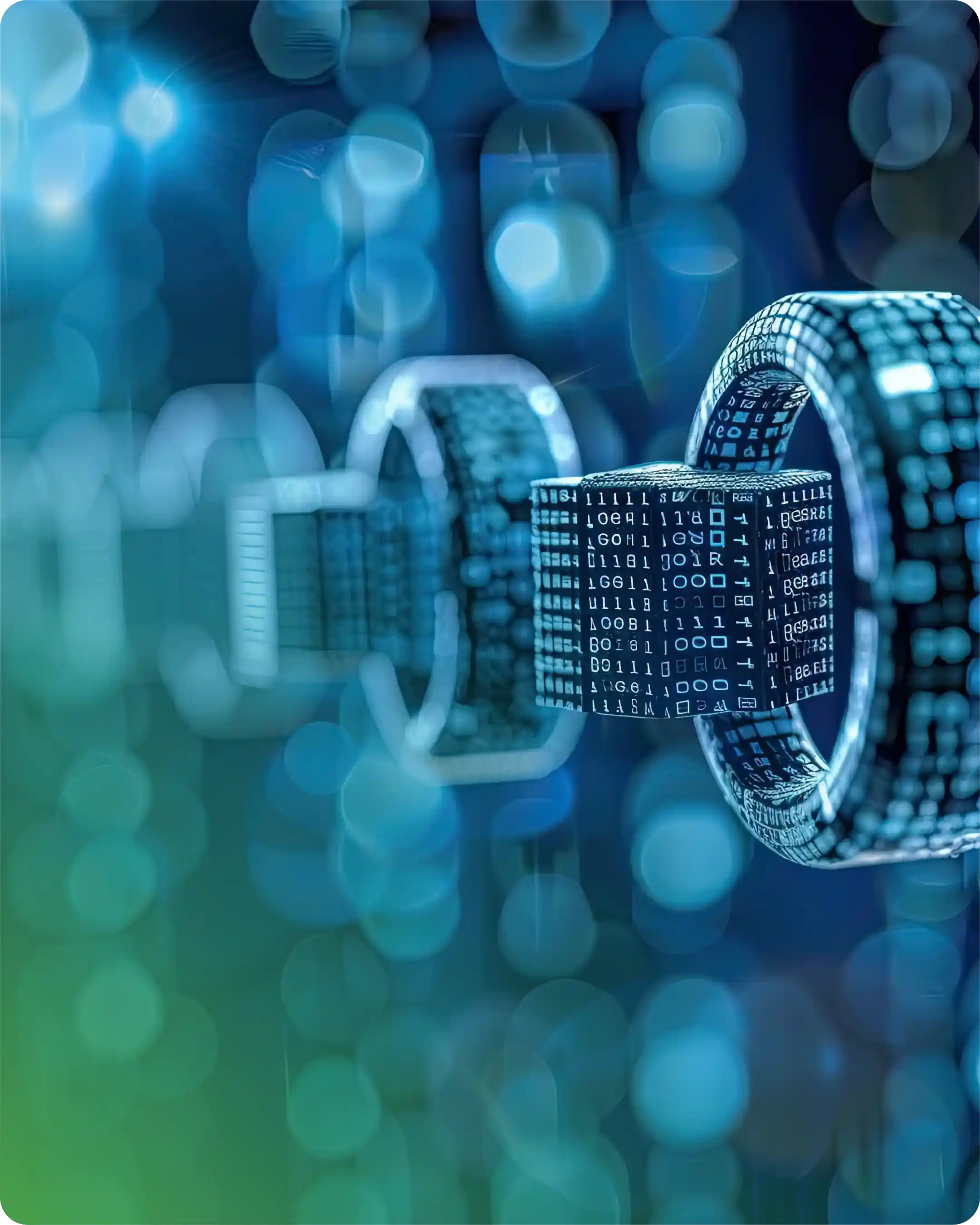 Artistic Representation of Blockchain Technology or Data Encryption