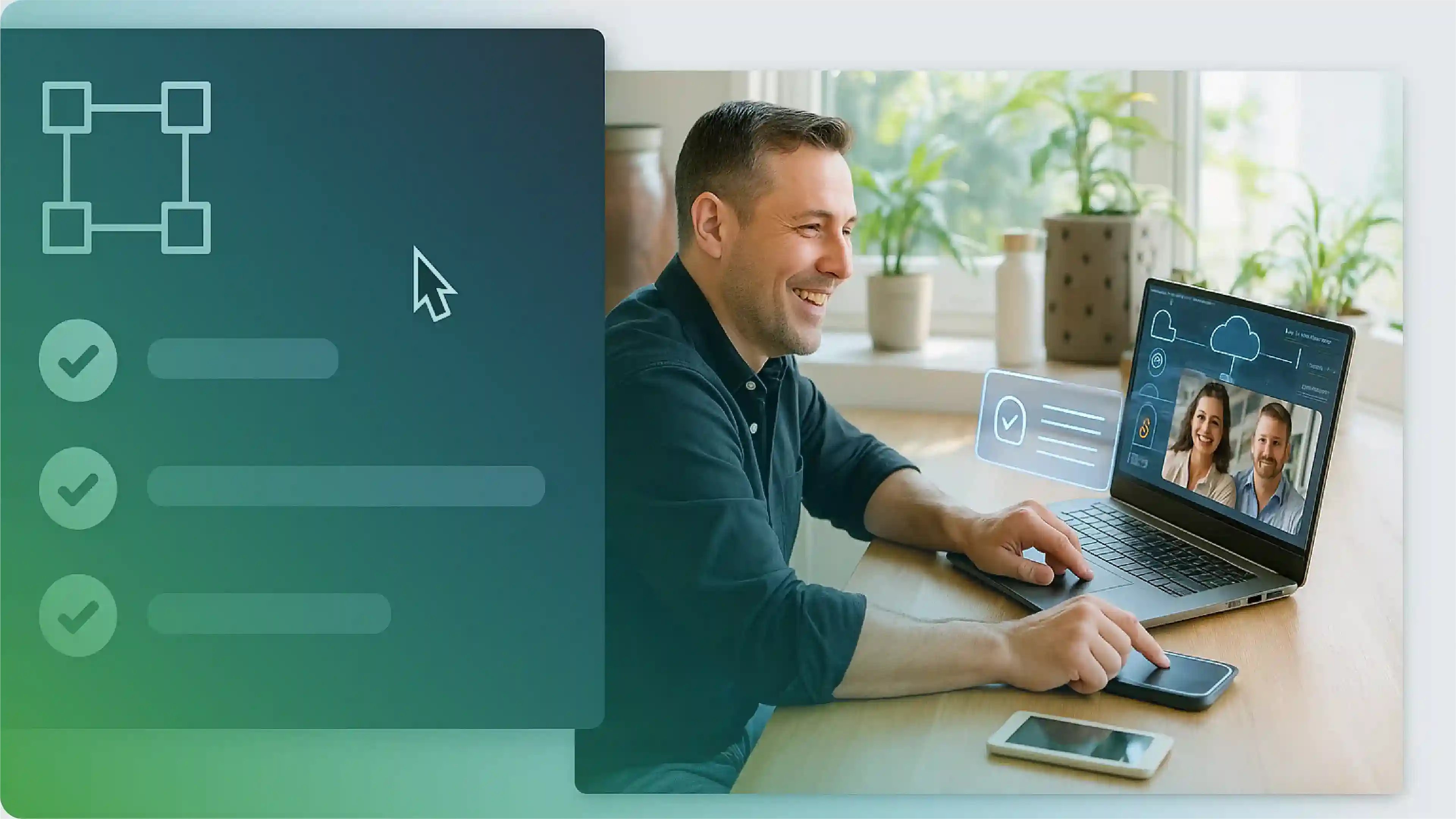 Professional Working with Modern Workplace Technology