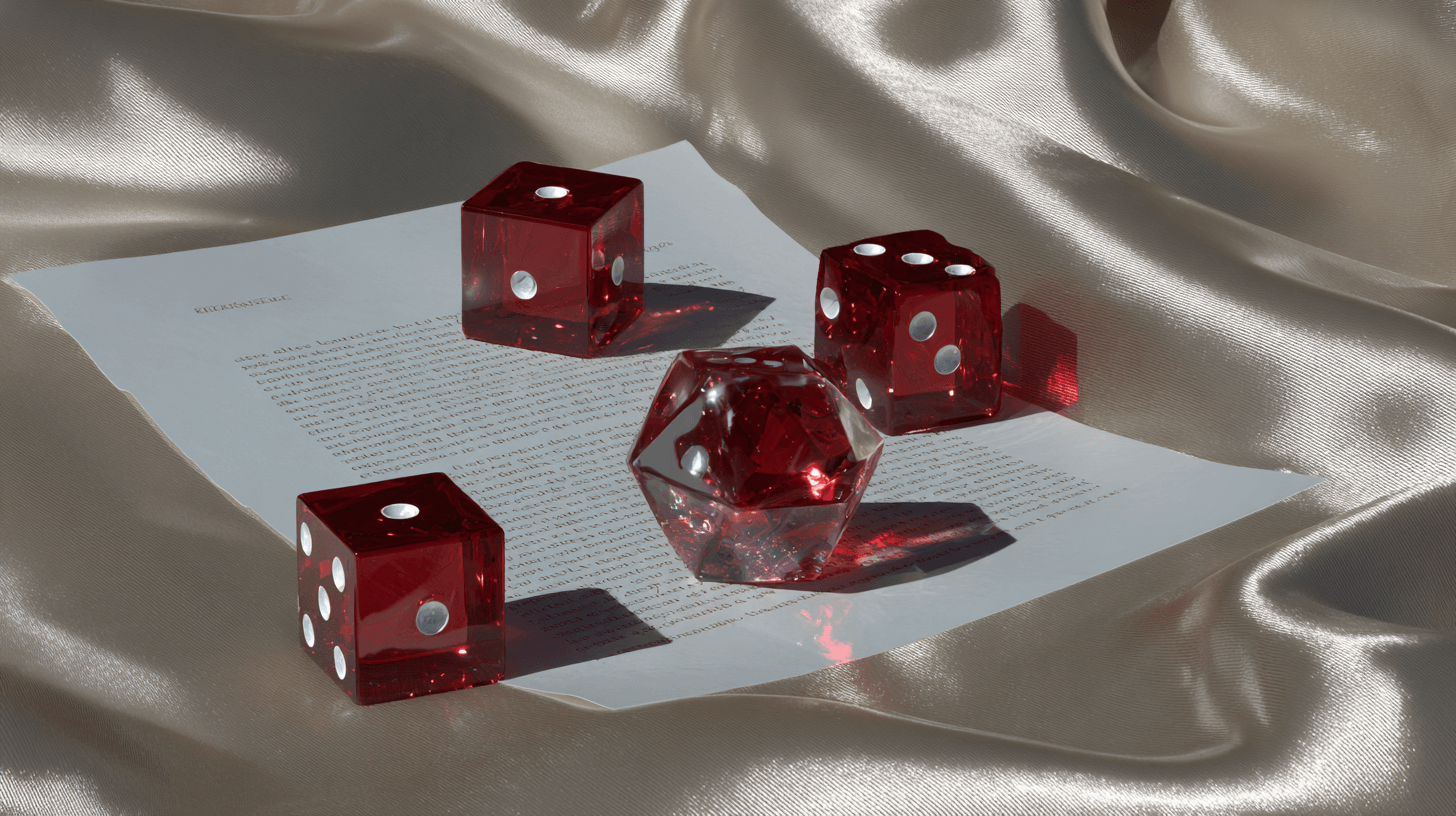 Close-up of red dice on a contract representing the risks of choosing the wrong MVP development company.