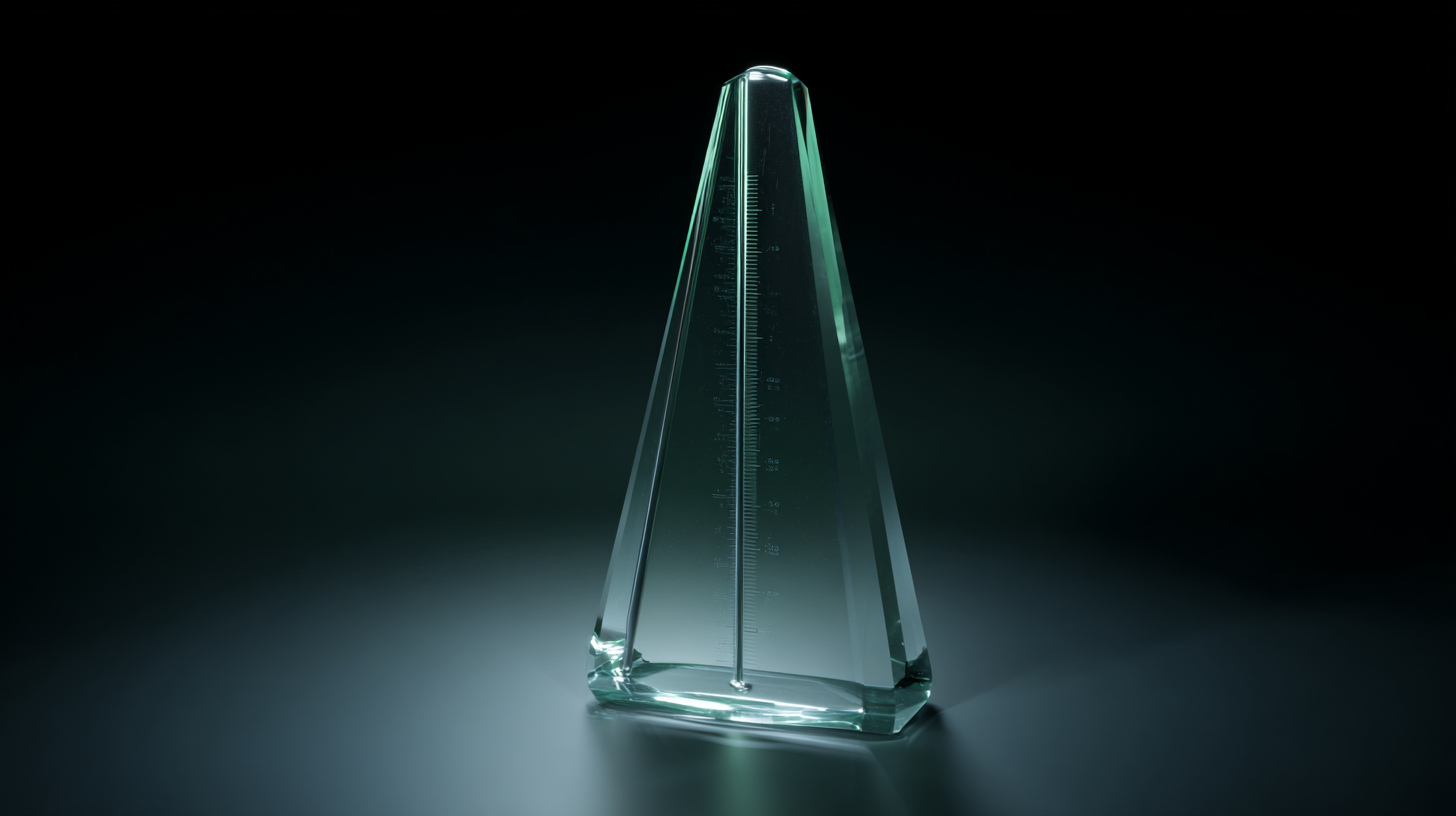 Glass metronome showing the rhythm that ships revenue.