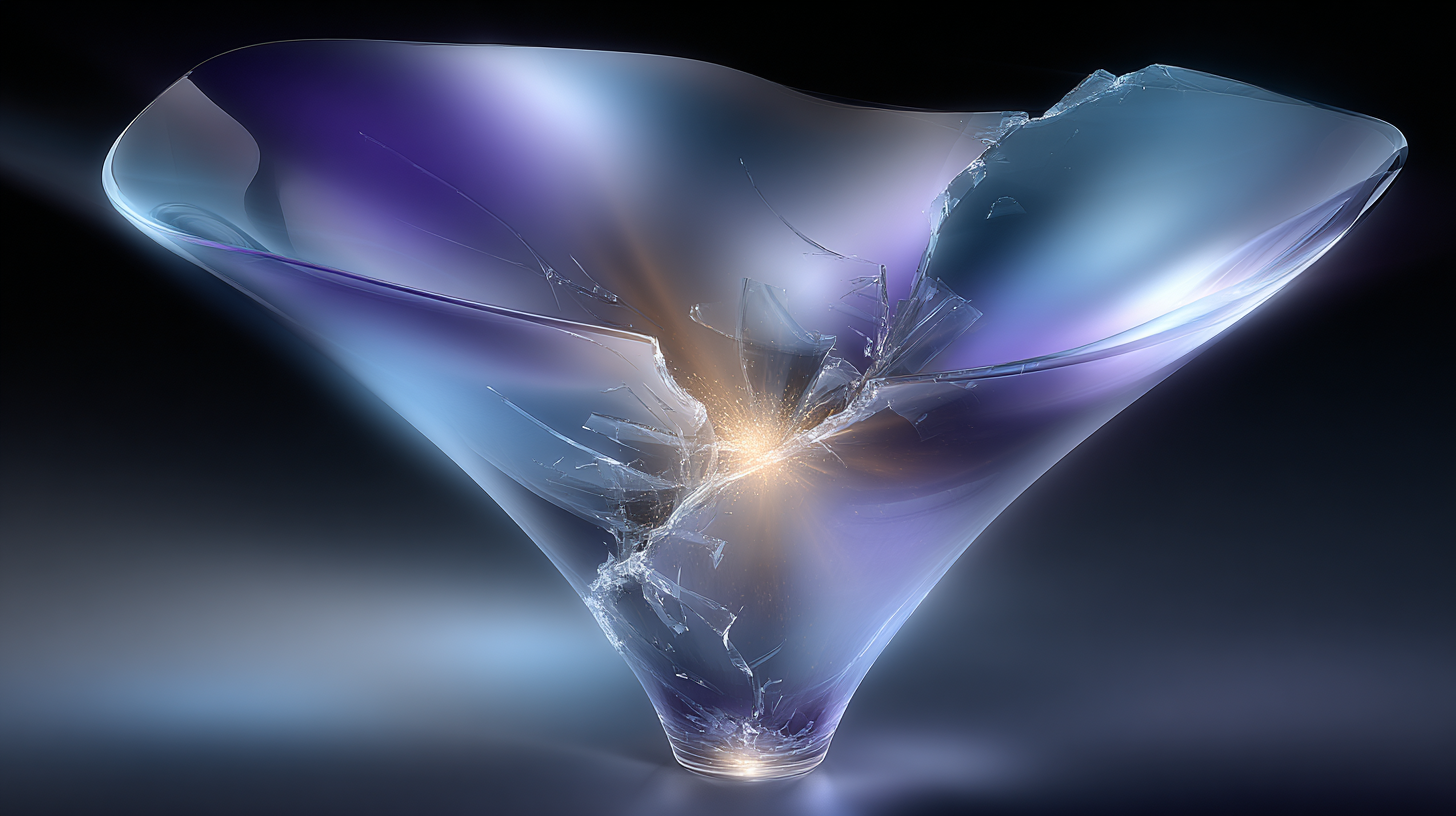 Shattered glass funnel highlighting hidden breaks in critical pages that disrupt conversions.