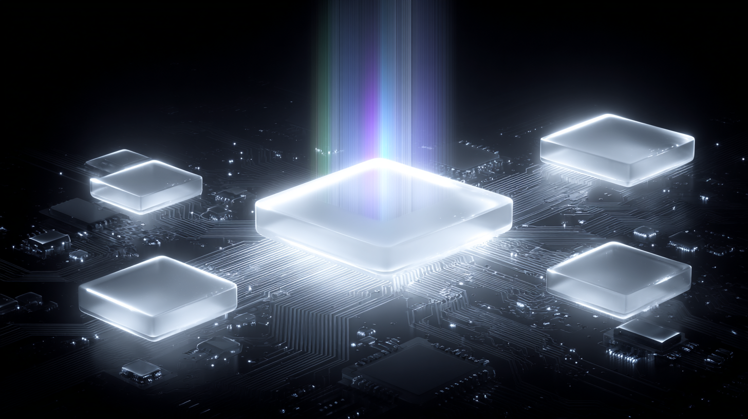 A central glass circuit block lighting up surrounding pathways, visualizing the tech backbone of site reliability.
