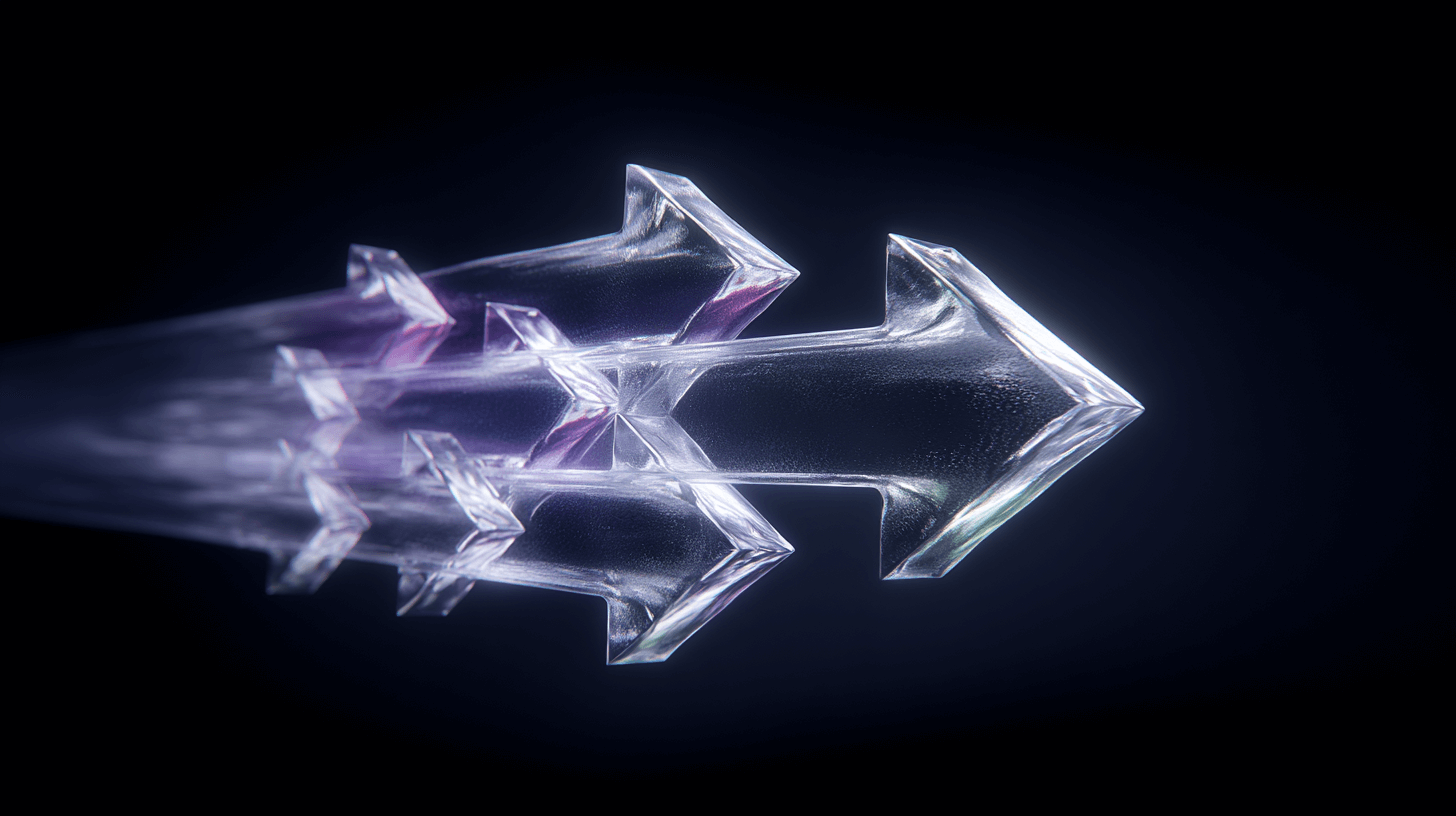 “Glass arrows moving forward — representing a streamlined, controlled funnel.