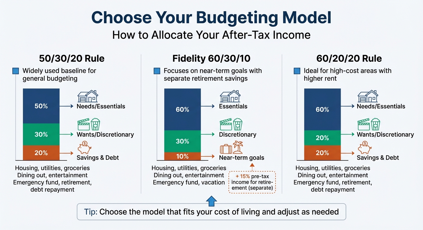 Budgeting Models Comparison: 50/30/20 vs 60/30/10 vs 60/20/20 Rules