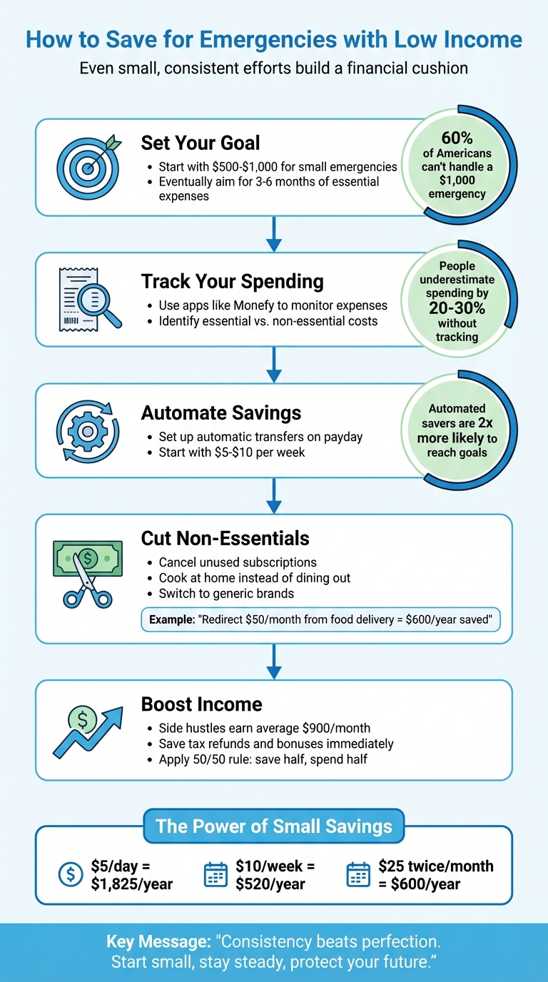 5-Step Emergency Fund Savings Plan for Low Income Earners