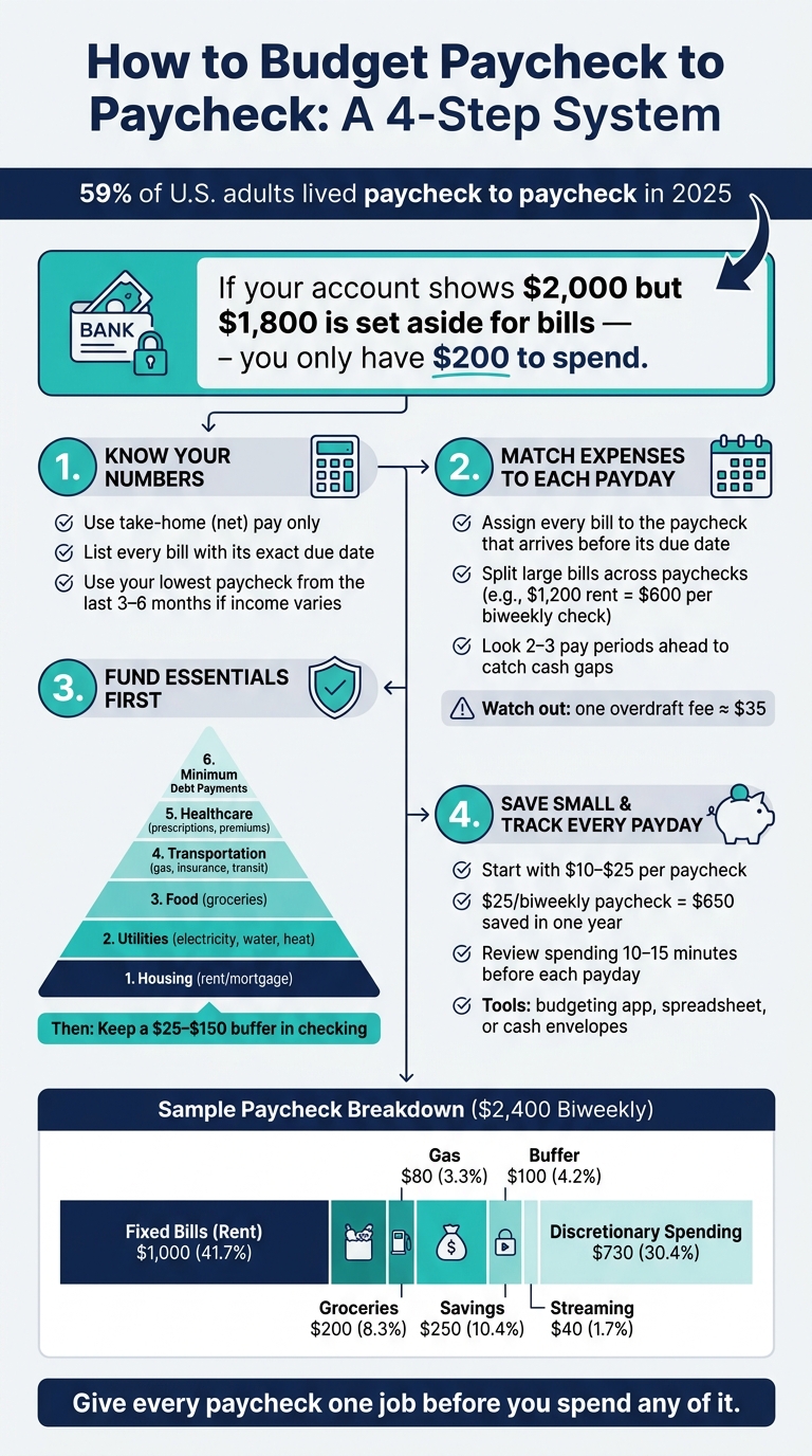 Paycheck-to-Paycheck Budget System: 4 Steps to Take Control