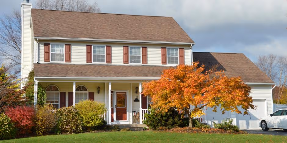 suburban home fall season