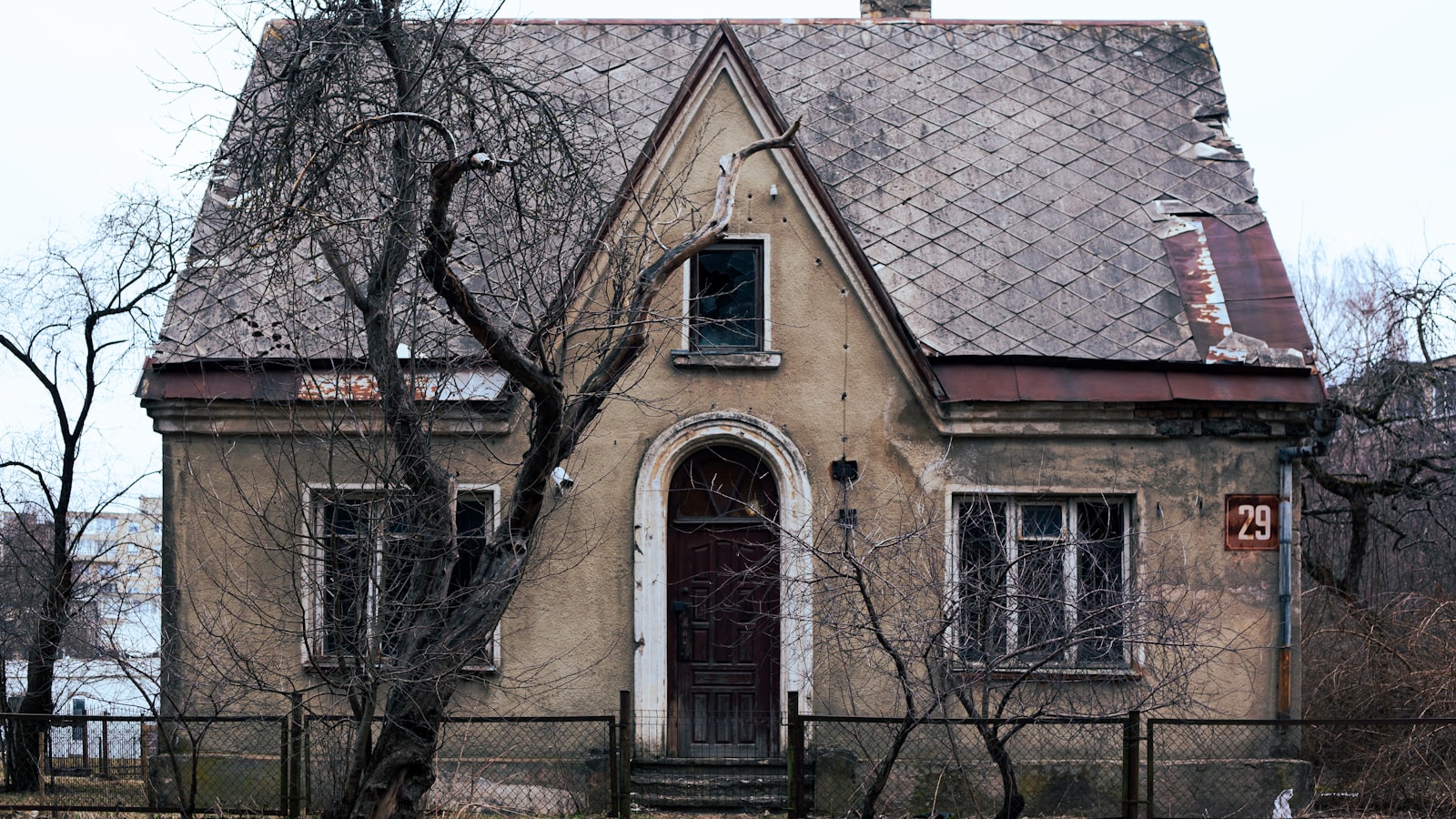 A run-down, uninhabitable property