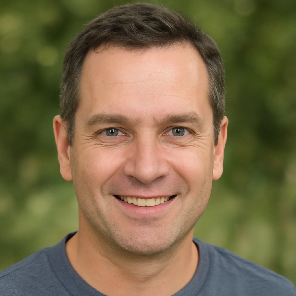 Portrait of Randy Richards, owner of the Richards residence project, smiling outdoors.