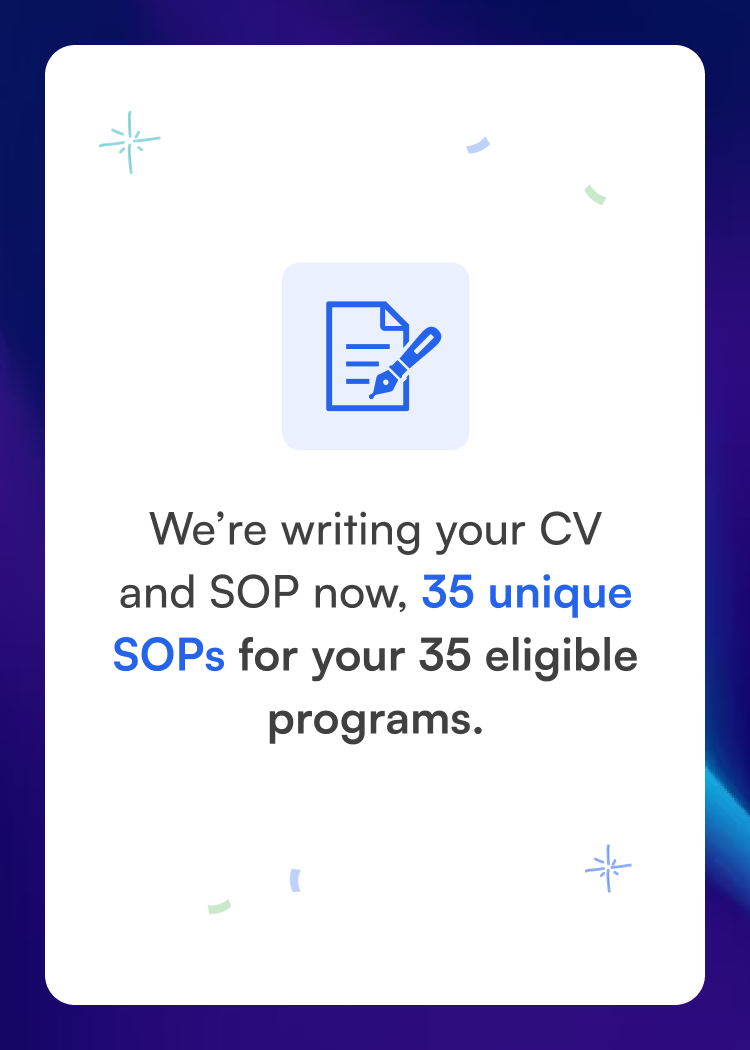 Student preparing CV and SOP for university application.
