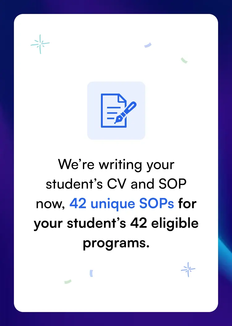 Writing CV and SOP for partner’s students – tailored documents for their eligible programs