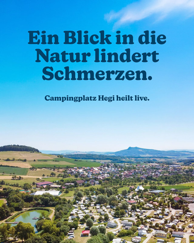 Blick über den Campingplatz Hegi