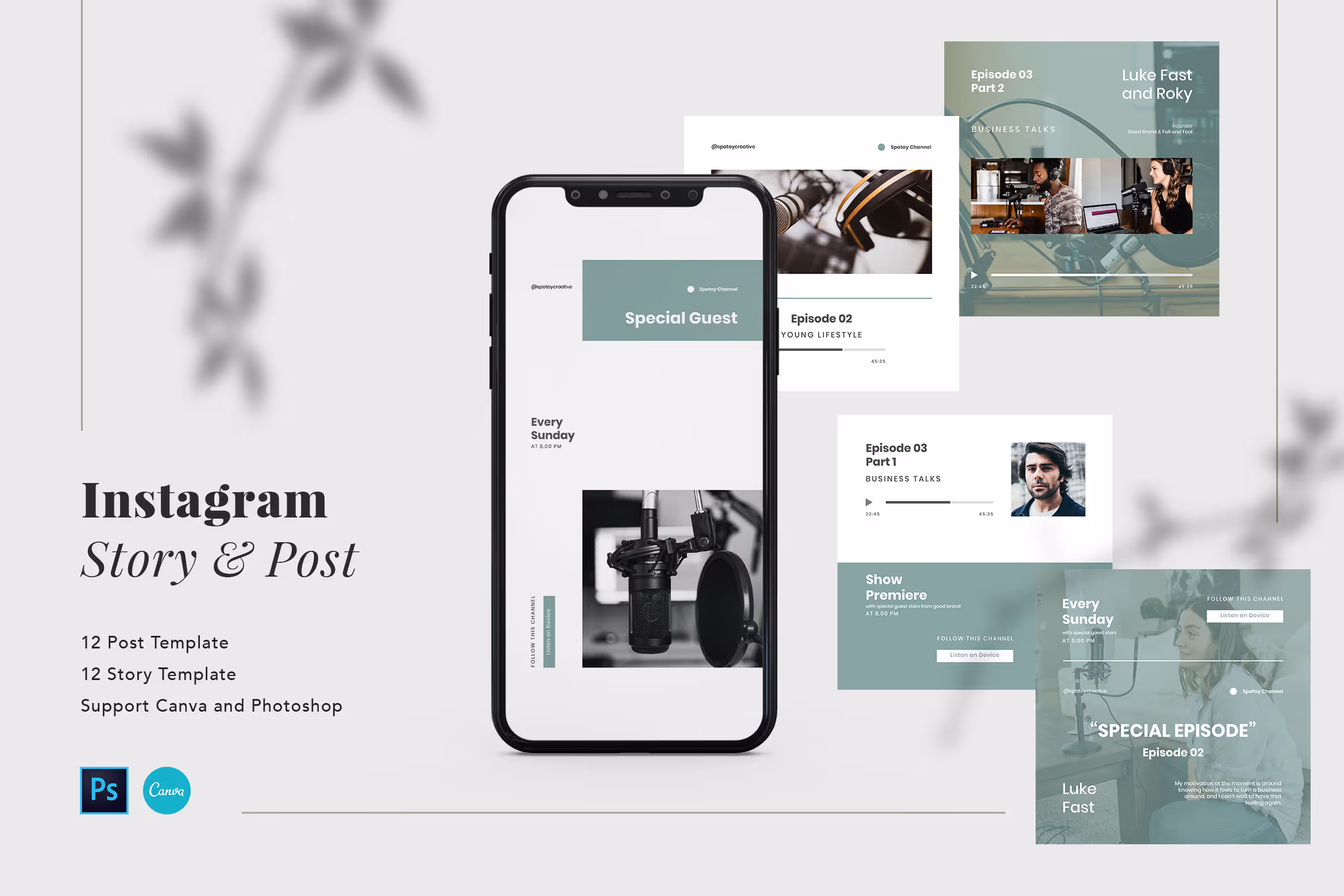 Podcast Instagram Template Canva