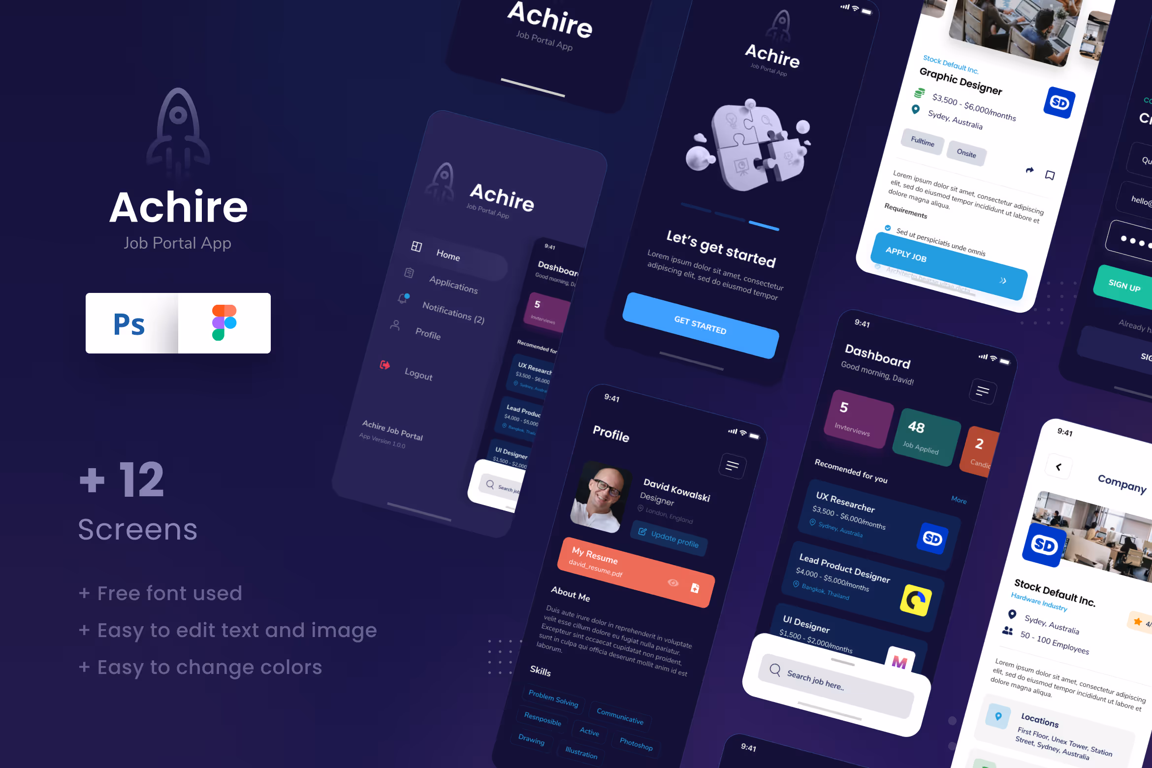 Achire – Job Portal iOS App Design