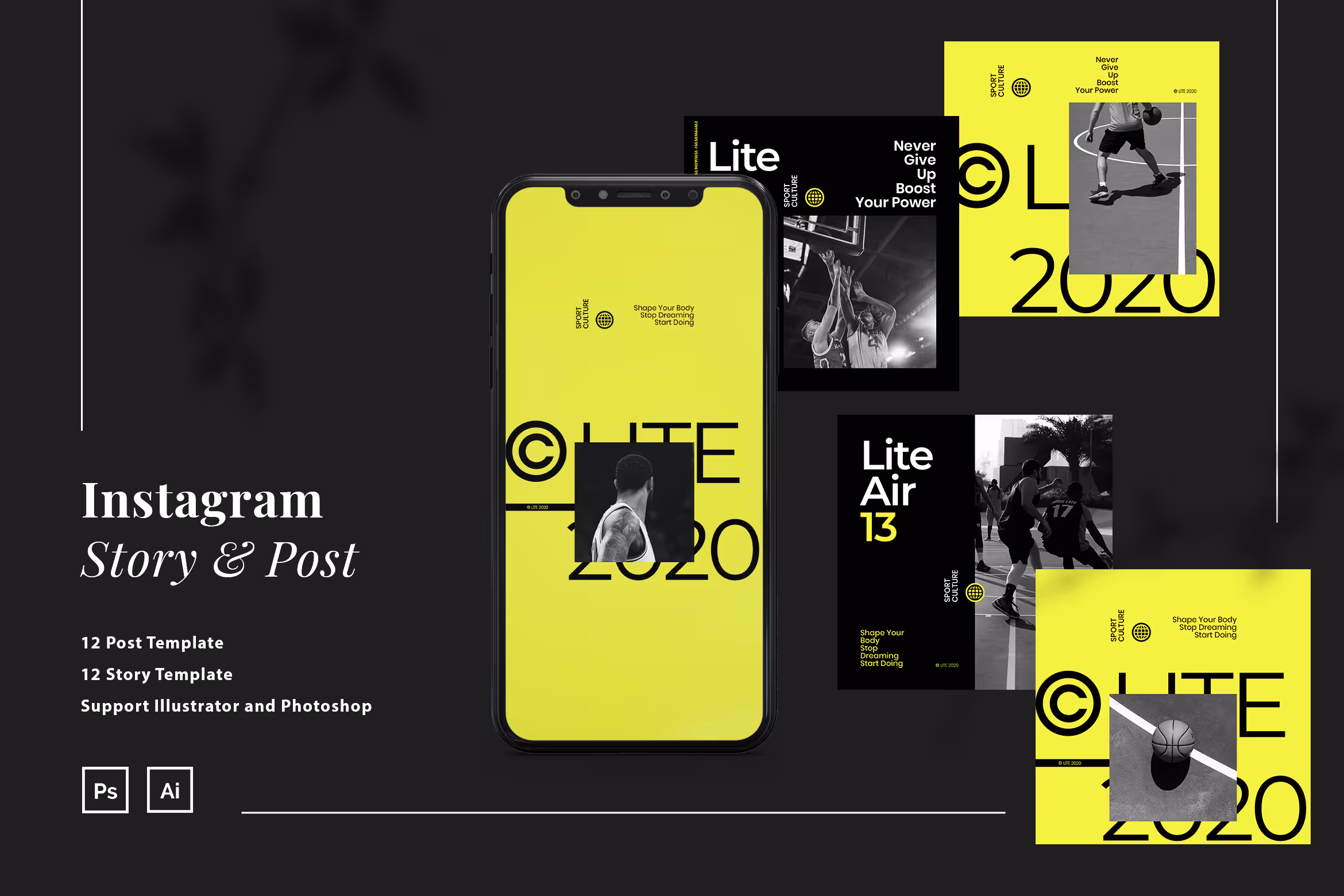 Sport Instagram Ads Post and Story