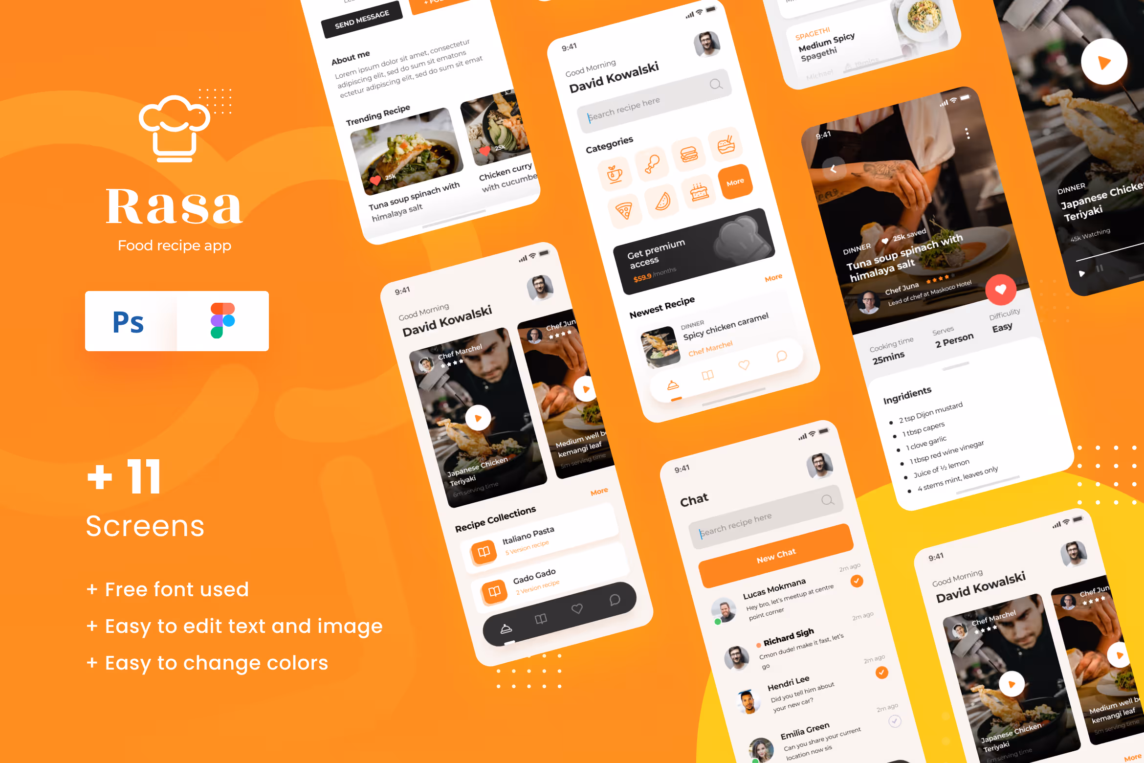 Rasa – Food Recipe iOS App Design UI