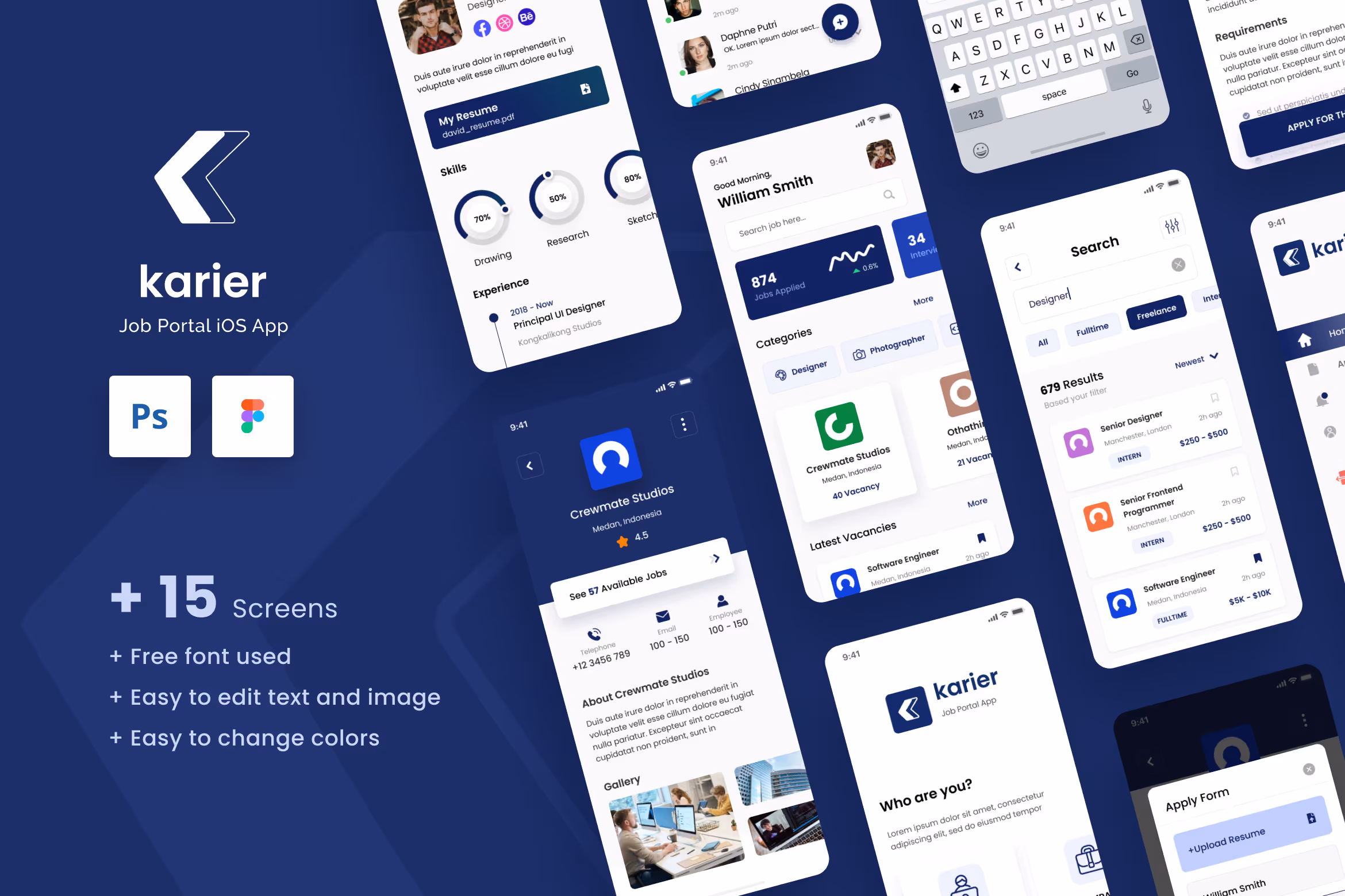 Karier – Job Portal iOS App Design