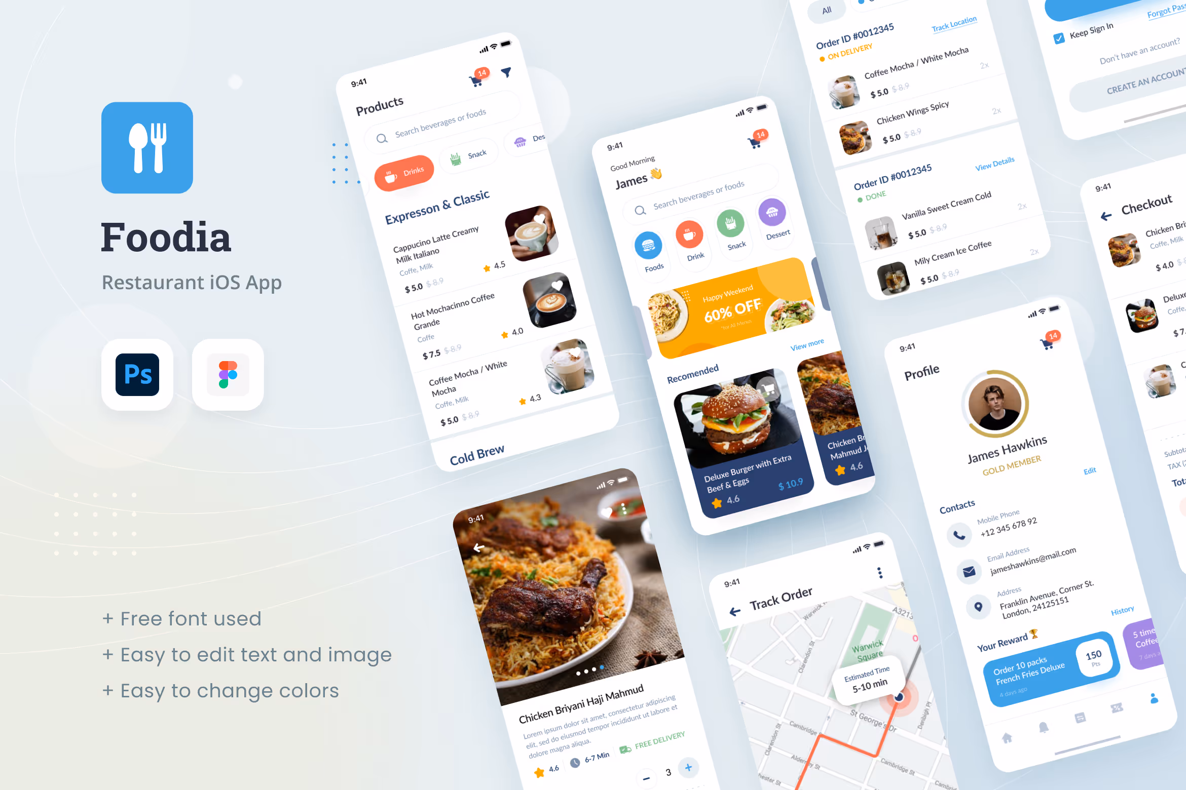 Foodia – Restaurant iOS App Design