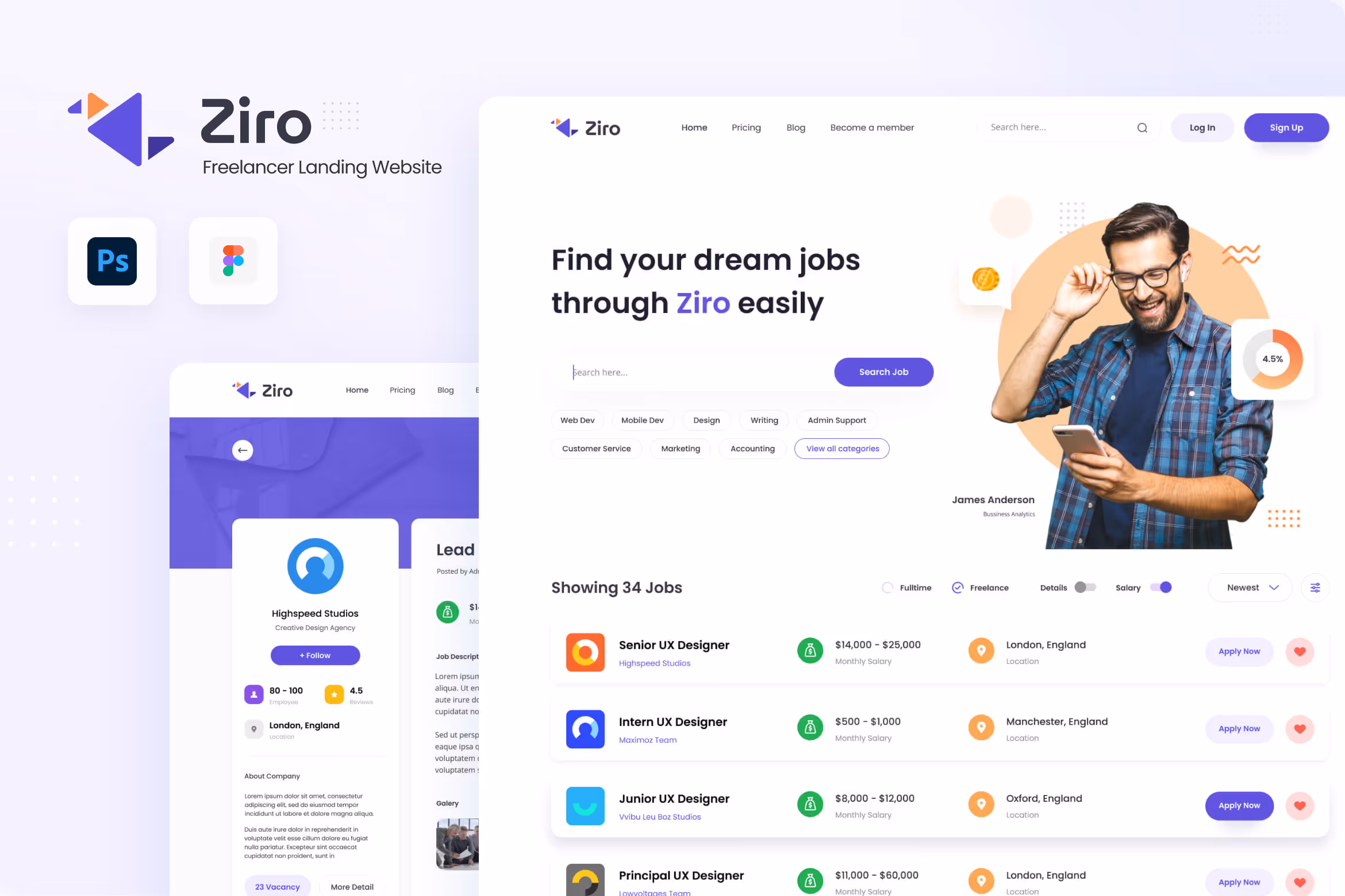 Ziro – Freelancer Directory Website