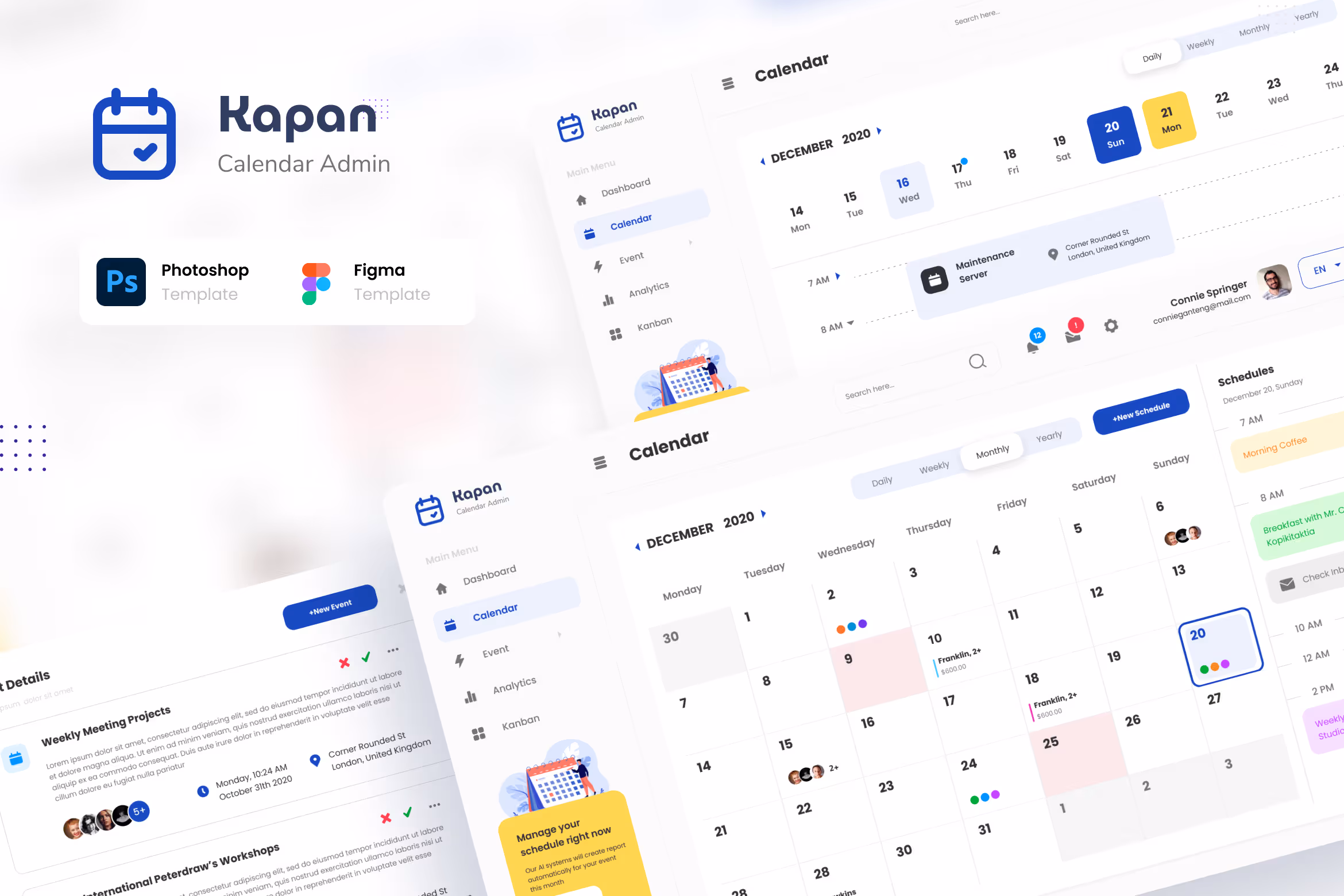 Kapan – Calendar Admin Dashboard UI