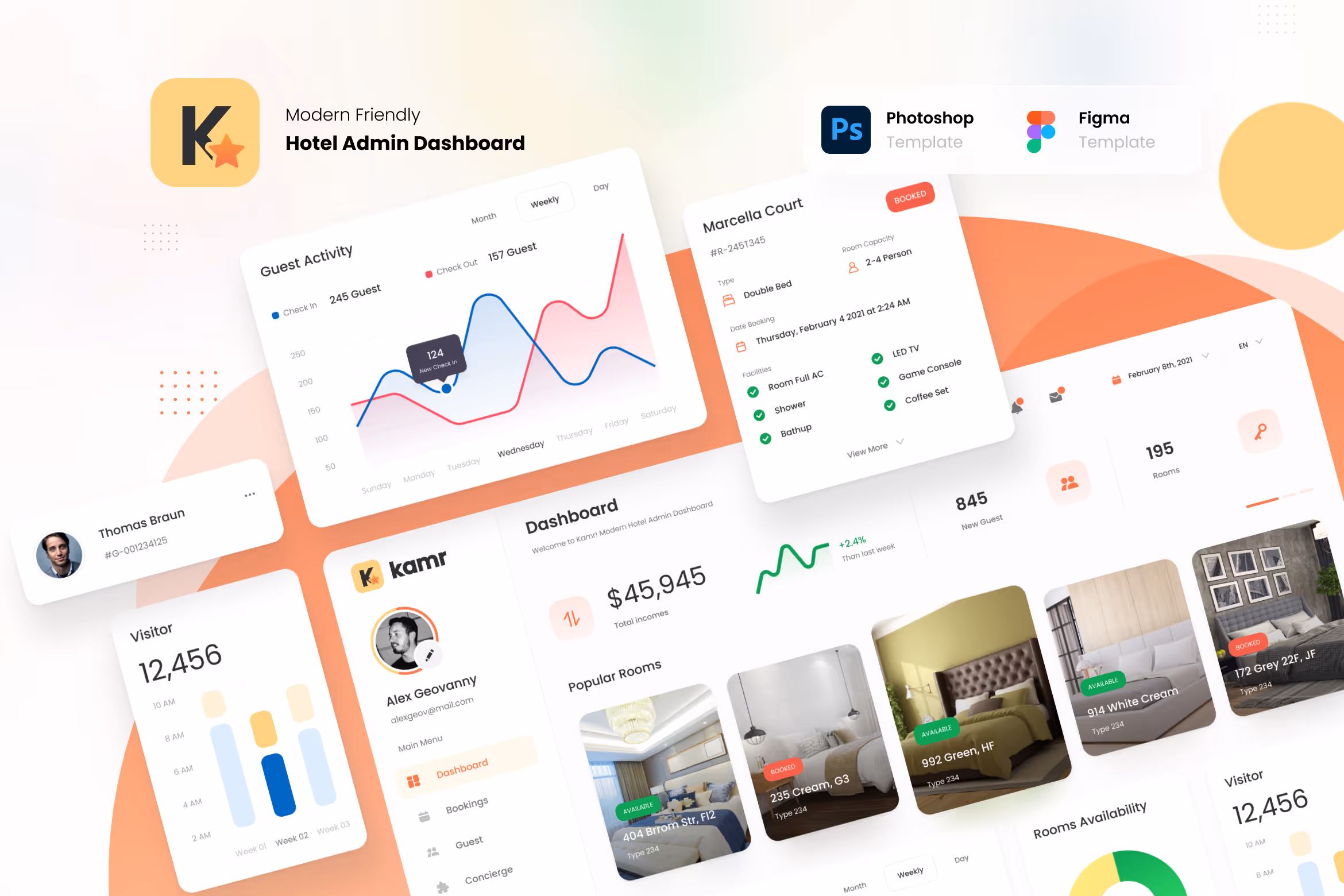 Kmar – Modern Hotel Admin Dashboard