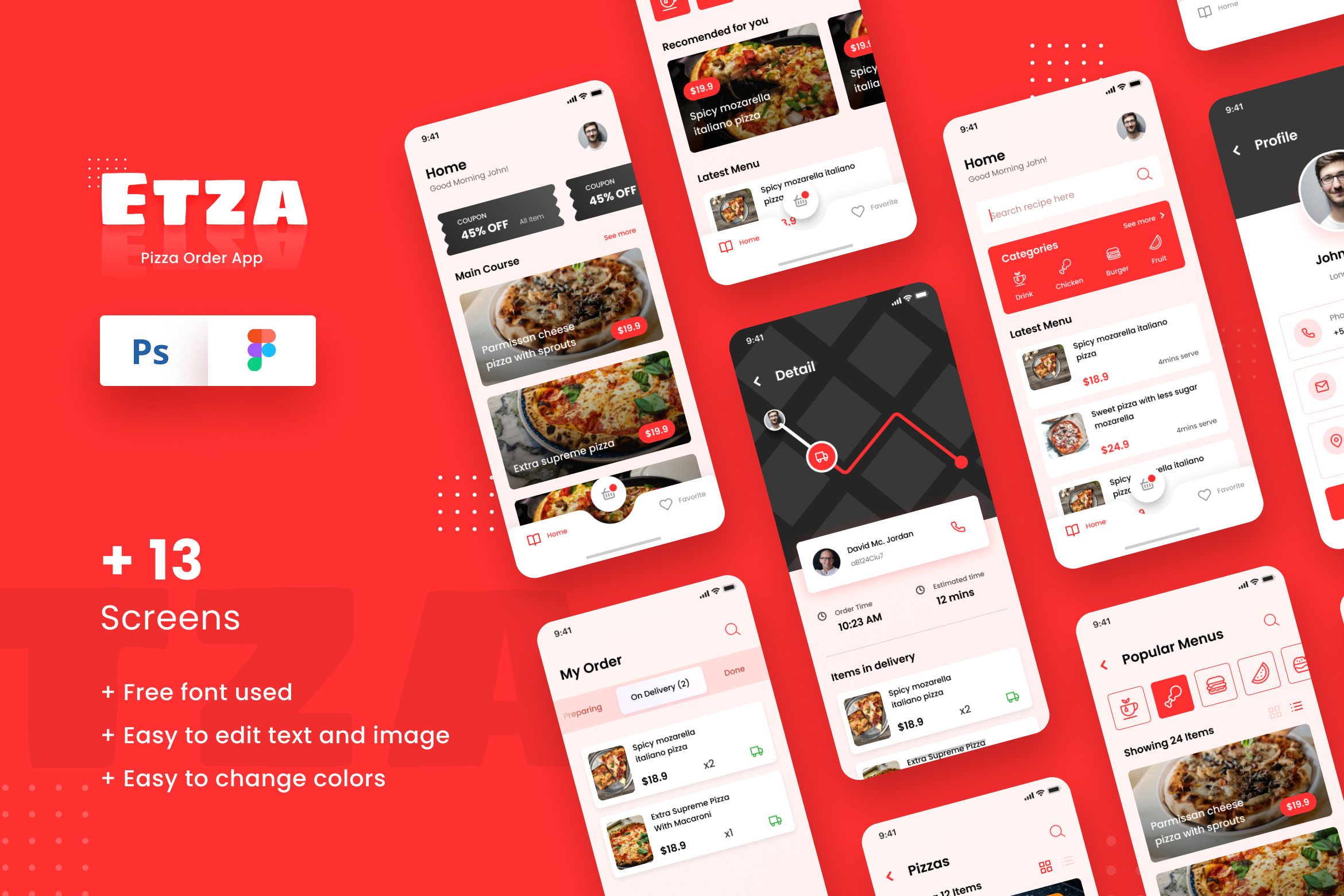 Pizza Order iOS App Design Template