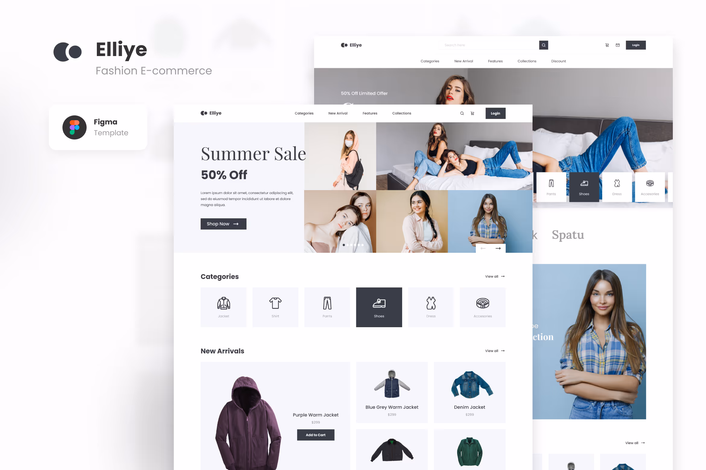 Elliye – Minimalist Fashion E-commerce Figma 