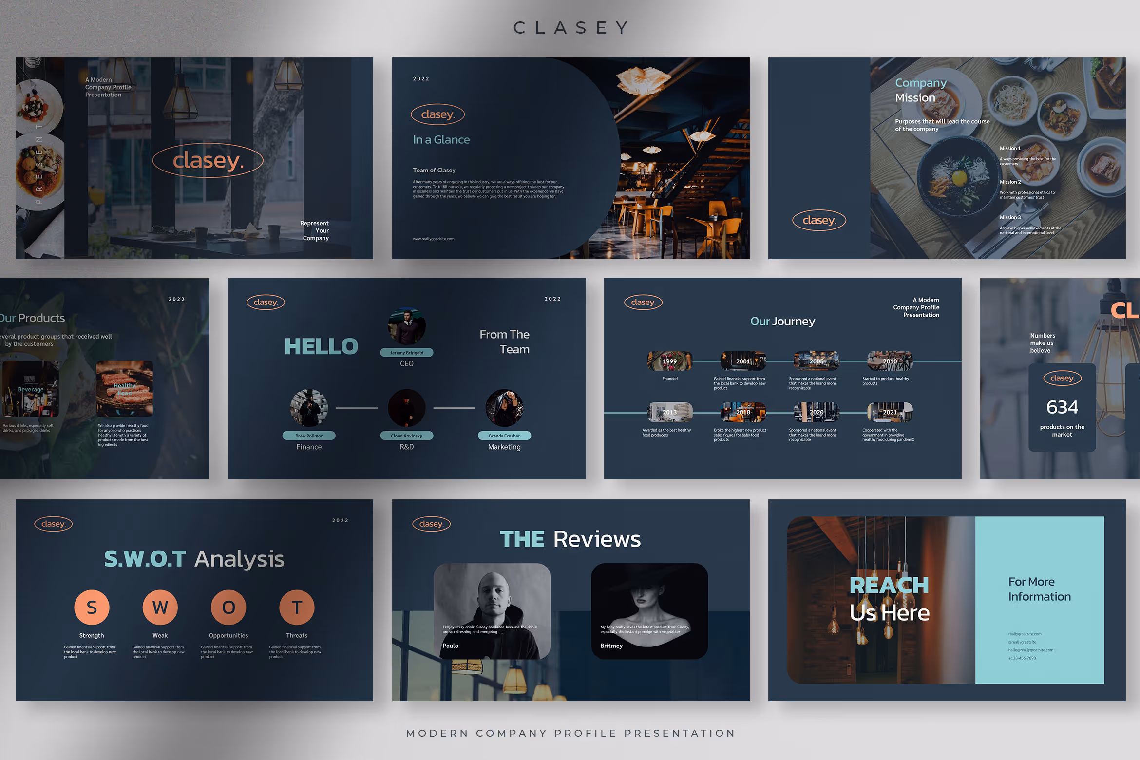 Clasey – Denim Blue Modern Company Profile