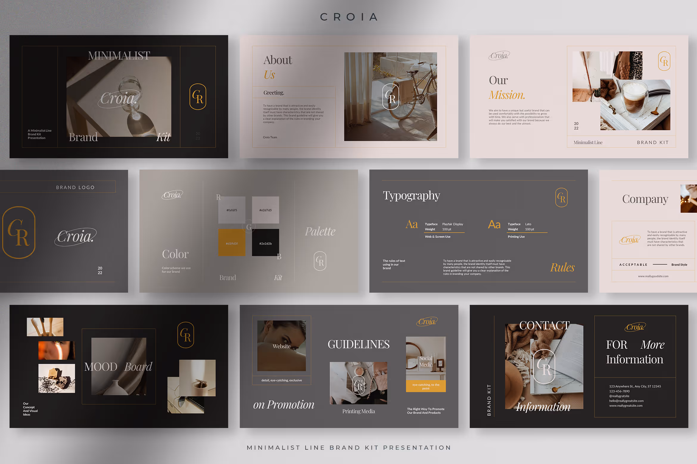 Croía – Minimalist Brand Kit Presentation Template