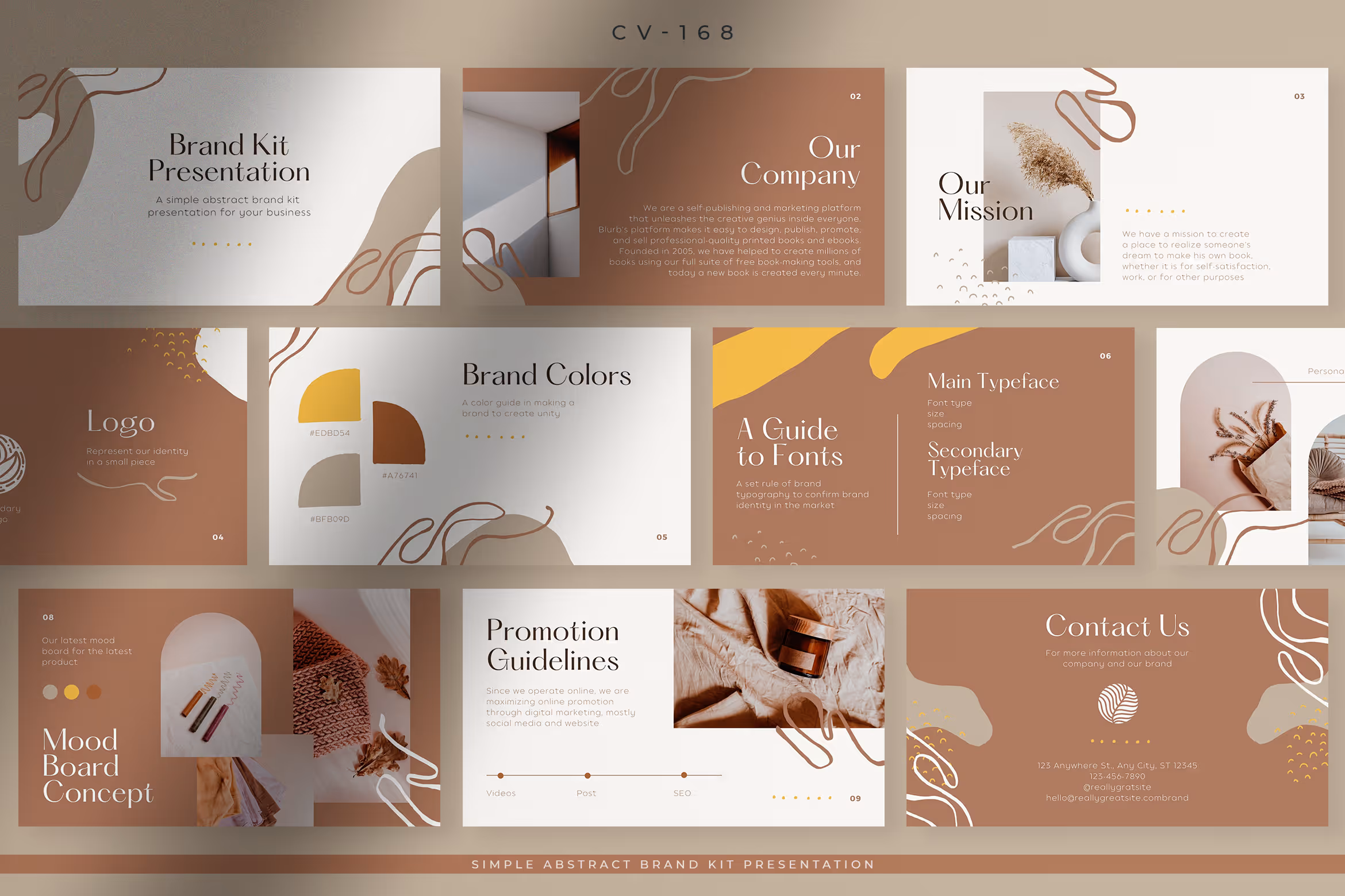Simple Beige Abstract Brand Kit Presentation 