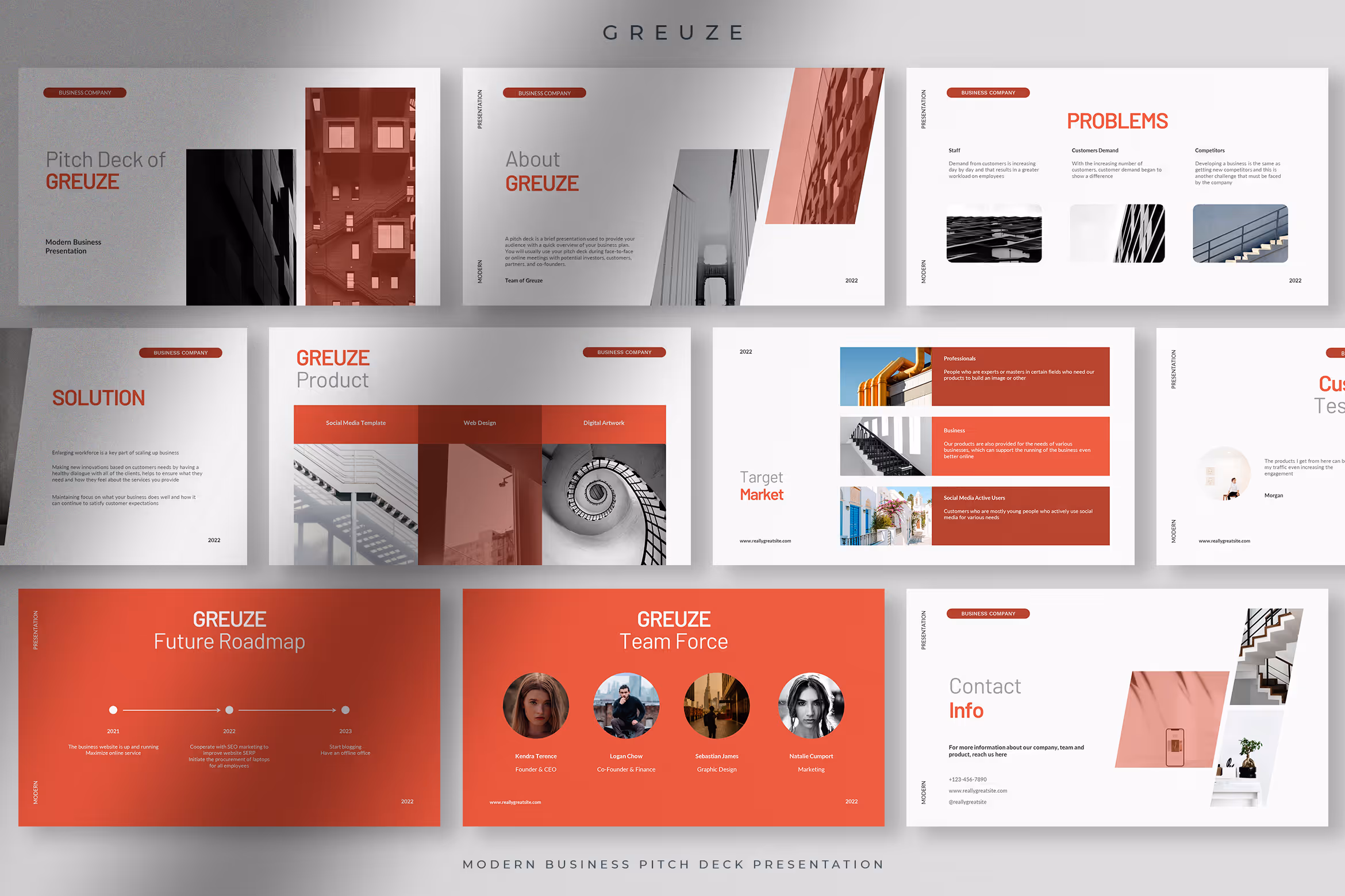 Greuze – Clean Modern Business Pitch Deck 