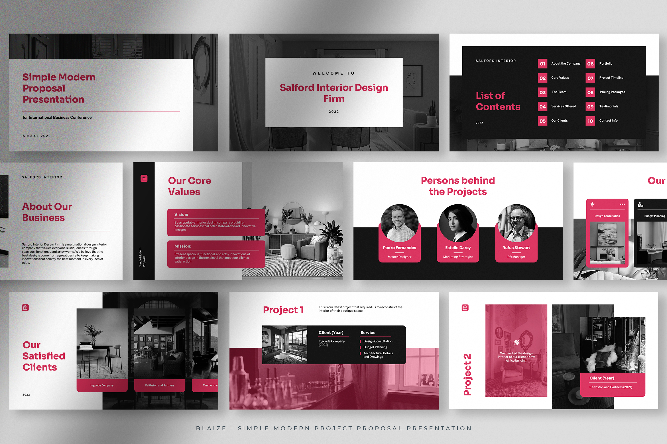 Blaize – White Magenta Simple Modern Project 