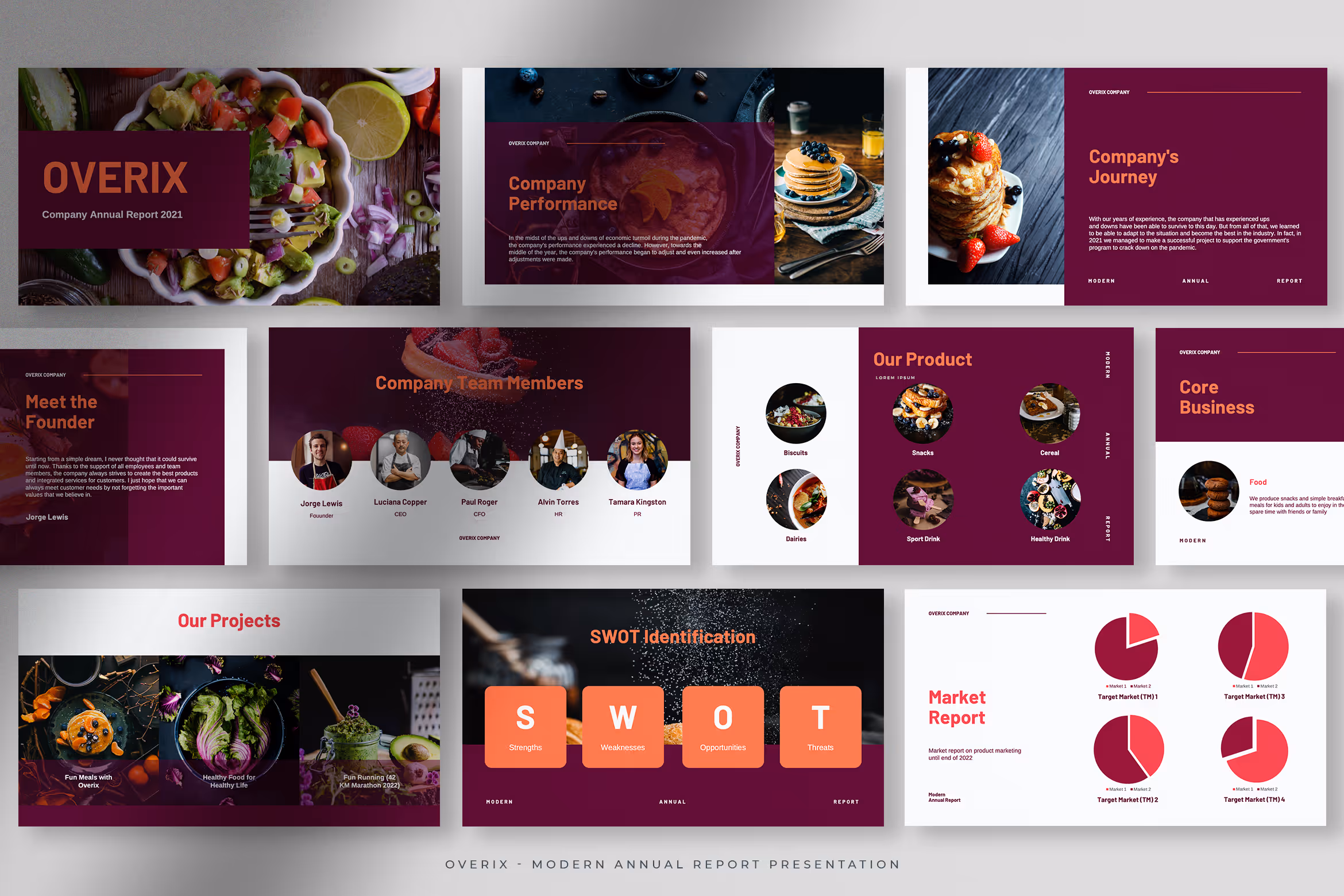Overix – Burgundy Wine Modern Annual Report 