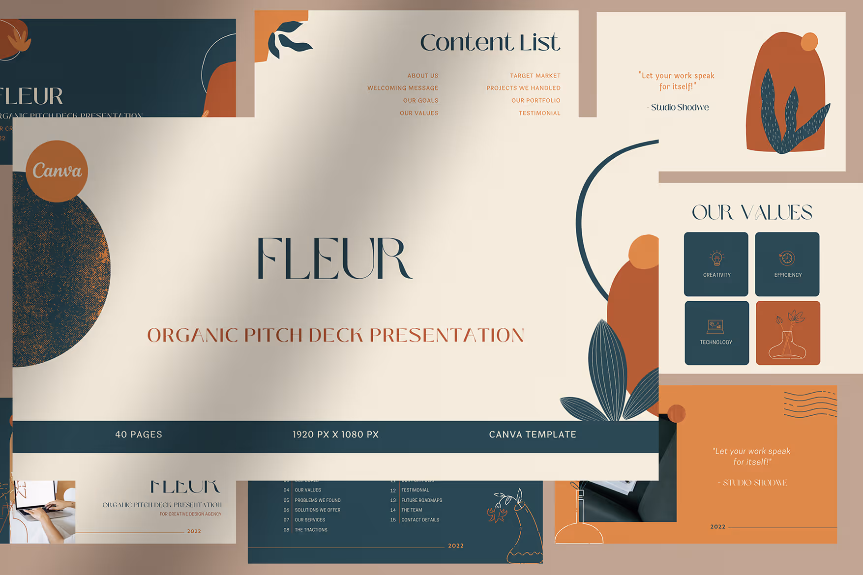 Fleur – Rain Forest Organic Pitch Deck Presentation