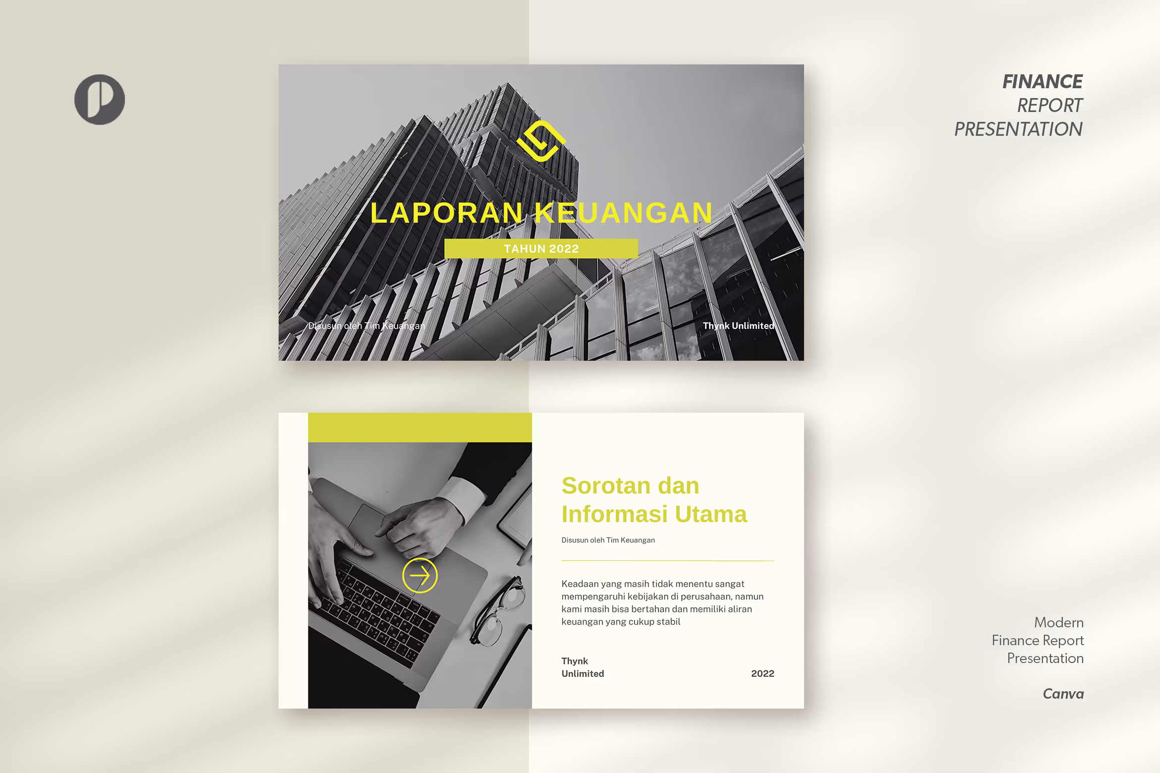Lemonade Grayscale Modern Financial Report 