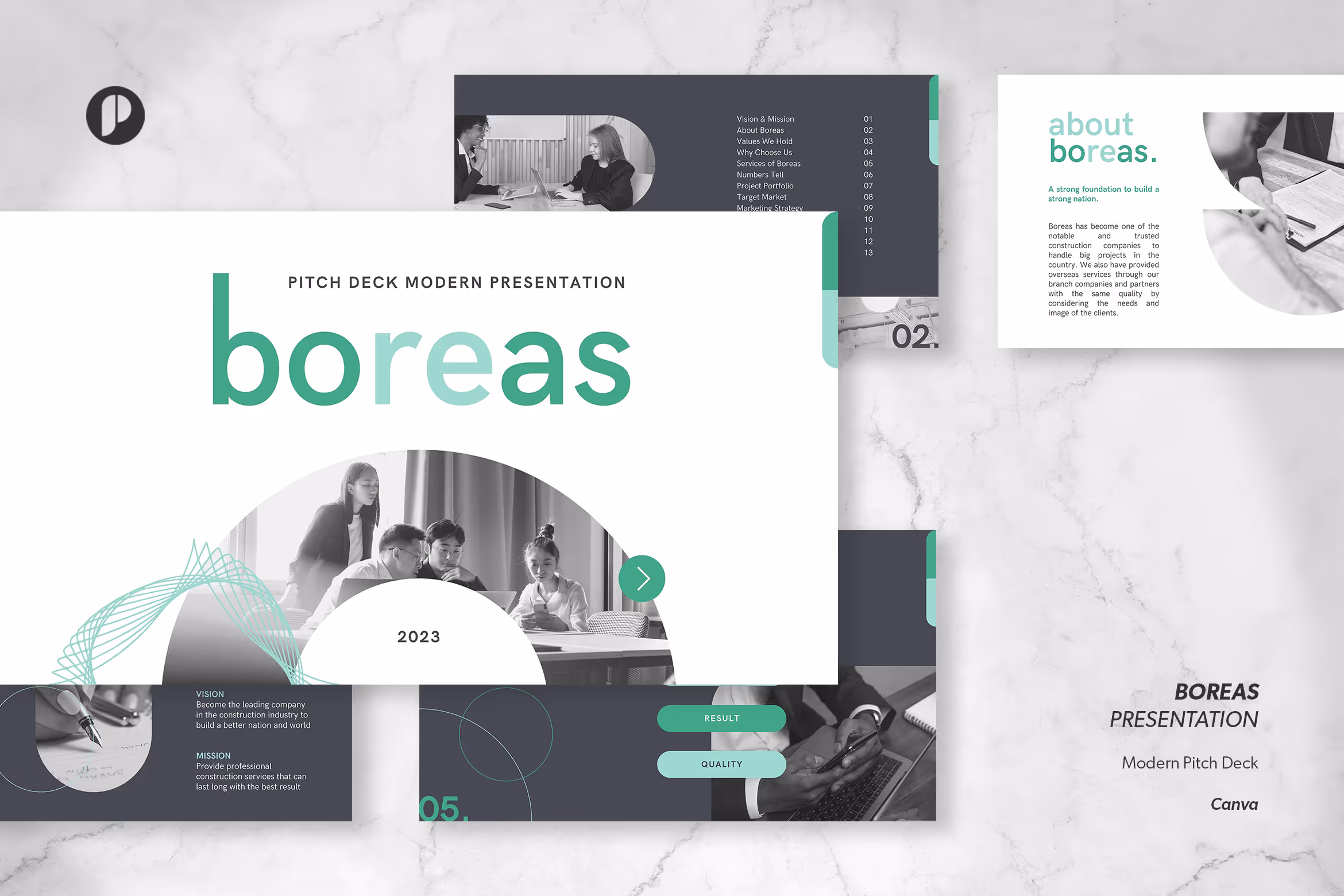 Boreas – Dark Liver Modern Pitch Deck Presentation 