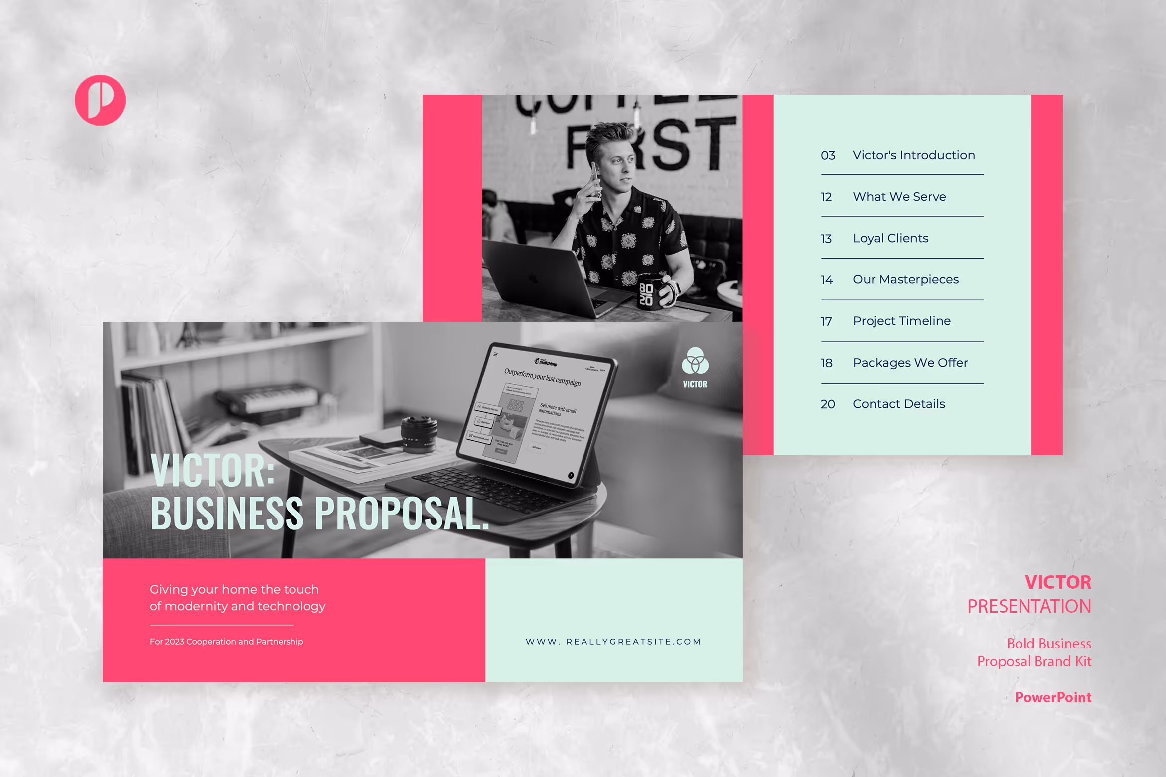 Victor – Shocking Pink Bold Business Proposal 