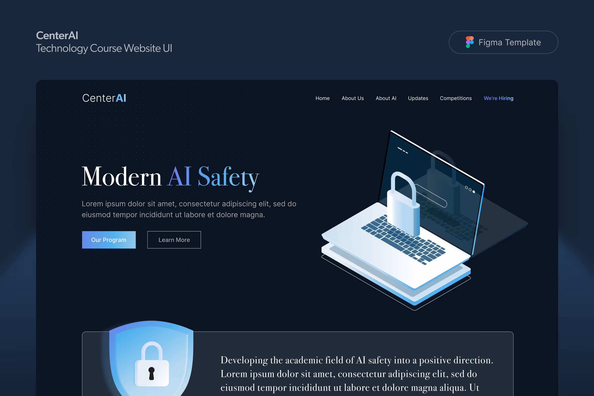 CenterAI Technology Education Website UI