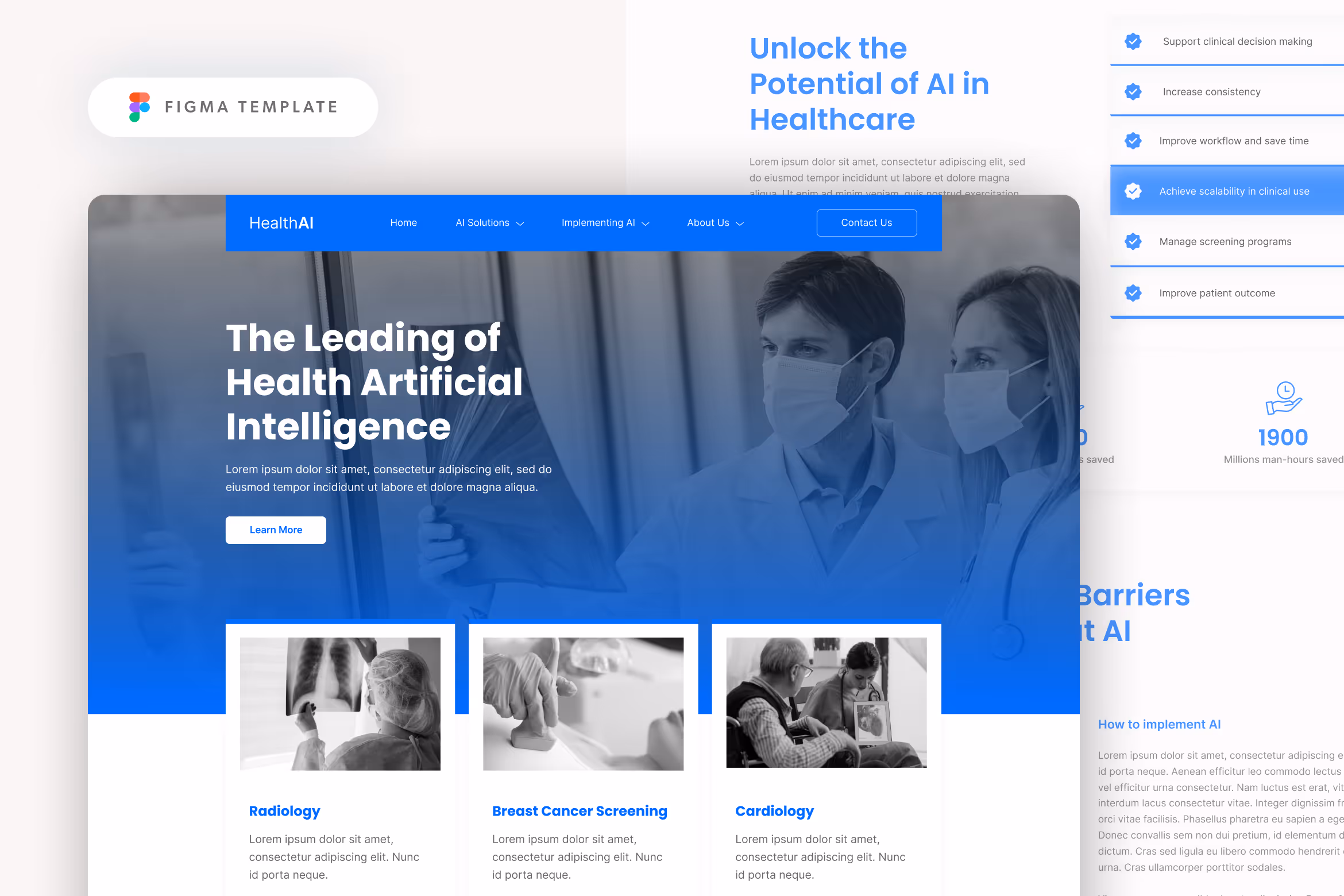 Health Artificial Intelligence Website Figma UI